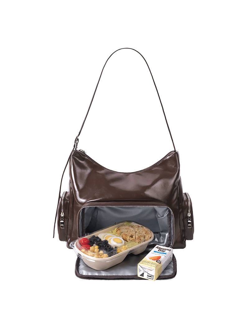 Leather] 3ポケット 2WAY 保冷ショルダーバッグ (Brown) - Dberno