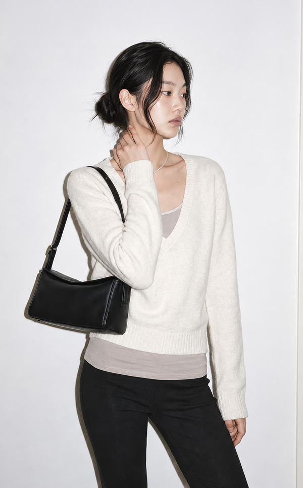 Leather] 3ポケット 2WAY 保冷ショルダーバッグ (Black) - Dberno