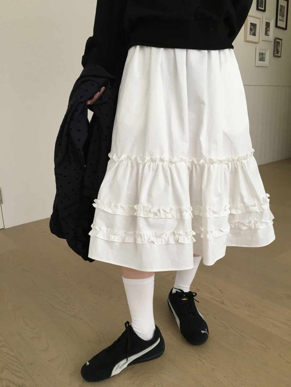 아빈 캉캉 플레어 미디 스커트 3color 상세 이미지 2