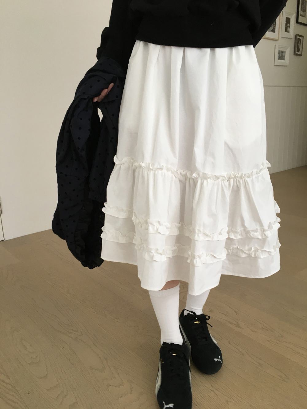 아빈 캉캉 플레어 미디 스커트 3color 상세 이미지 3