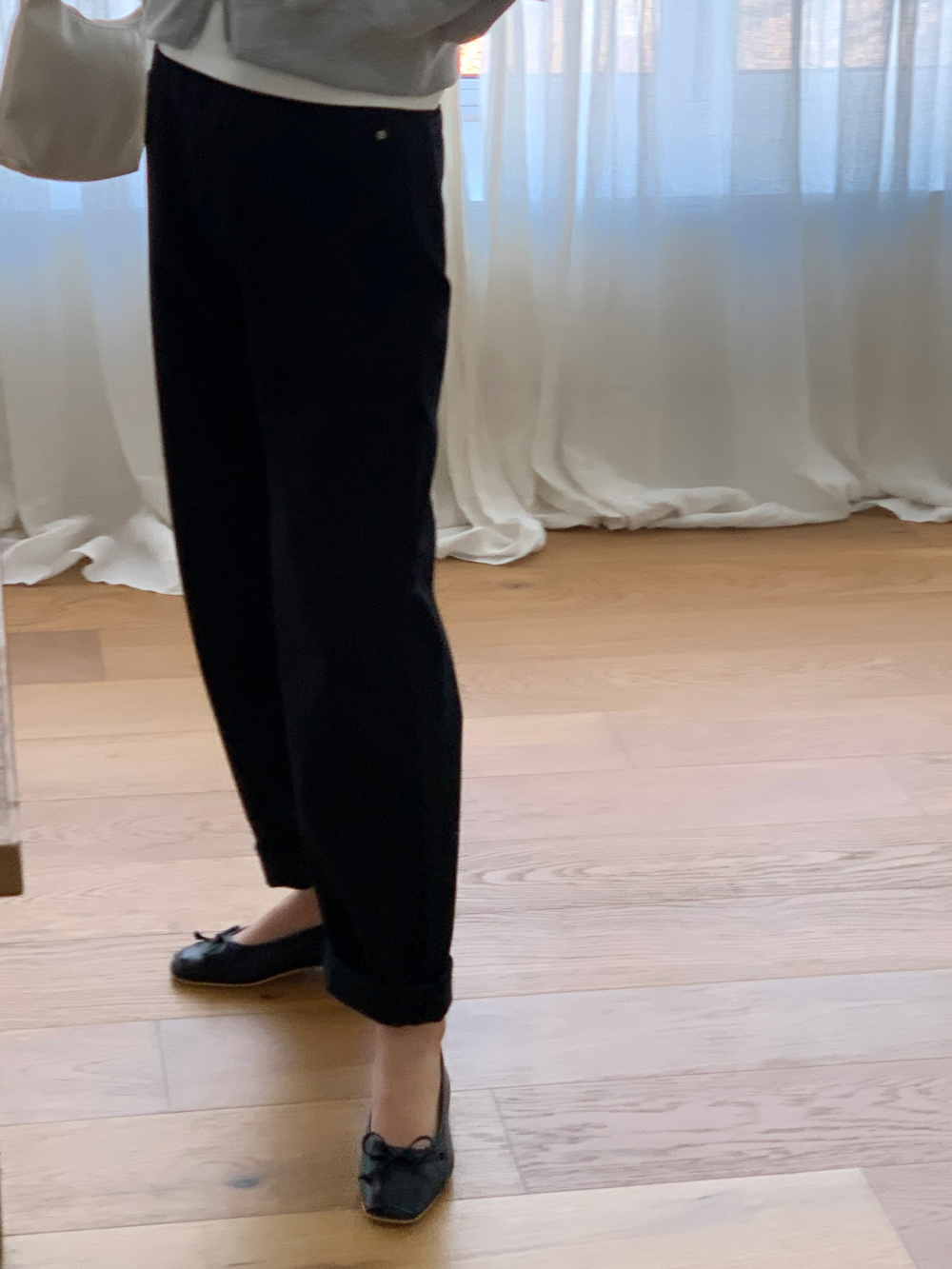 테드 봄 간절기 블랙진 데님 일자 청바지 데일리룩 상세 이미지 7