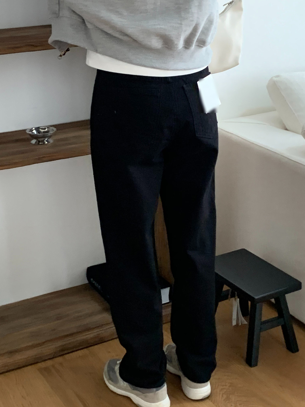 테드 봄 간절기 블랙진 데님 일자 청바지 데일리룩 상세 이미지 15