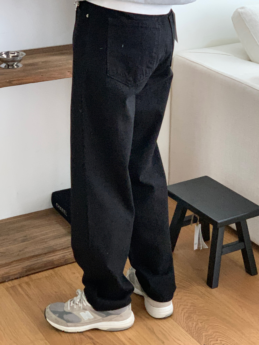 테드 봄 간절기 블랙진 데님 일자 청바지 데일리룩 상세 이미지 12