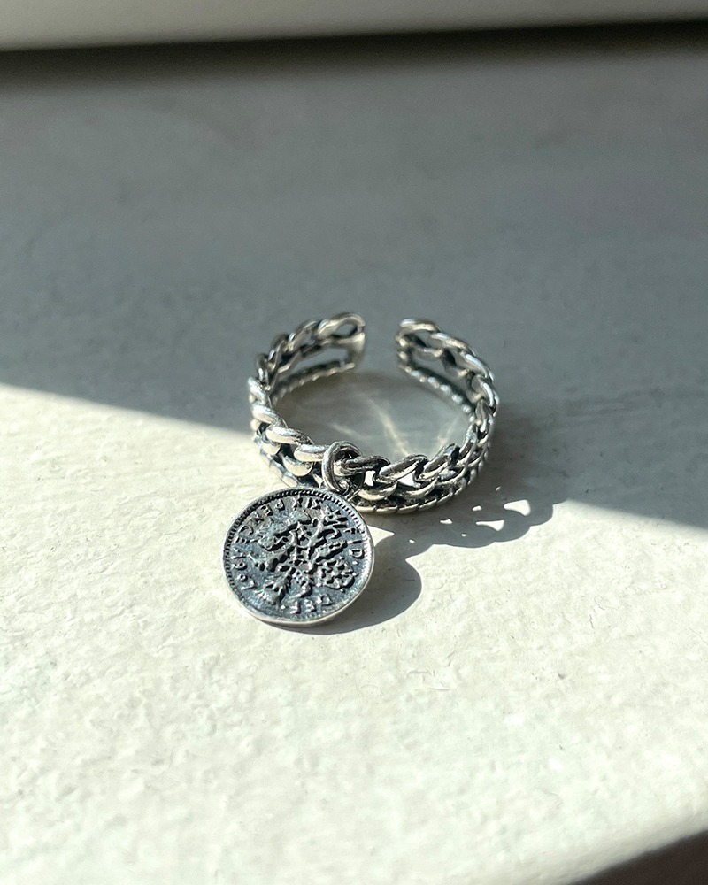 [Silver925]Coin Vintage Chain Ring