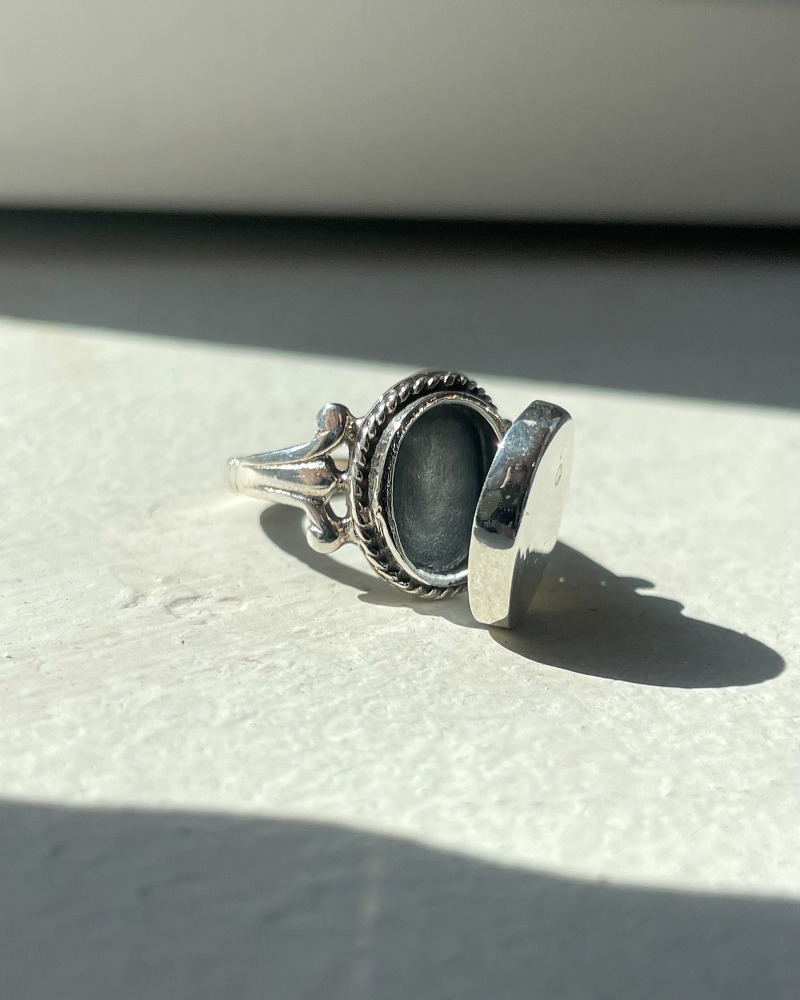 [Silver925]Round Frame Open Ring
