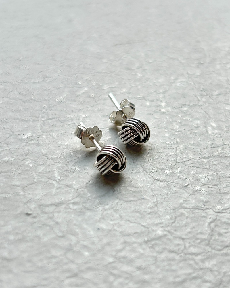 [Silver925]Knotted Ball Earring