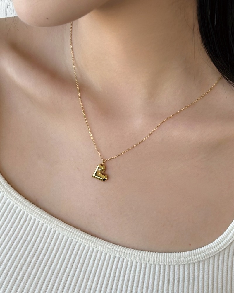Angled Heart Necklace(Gold)