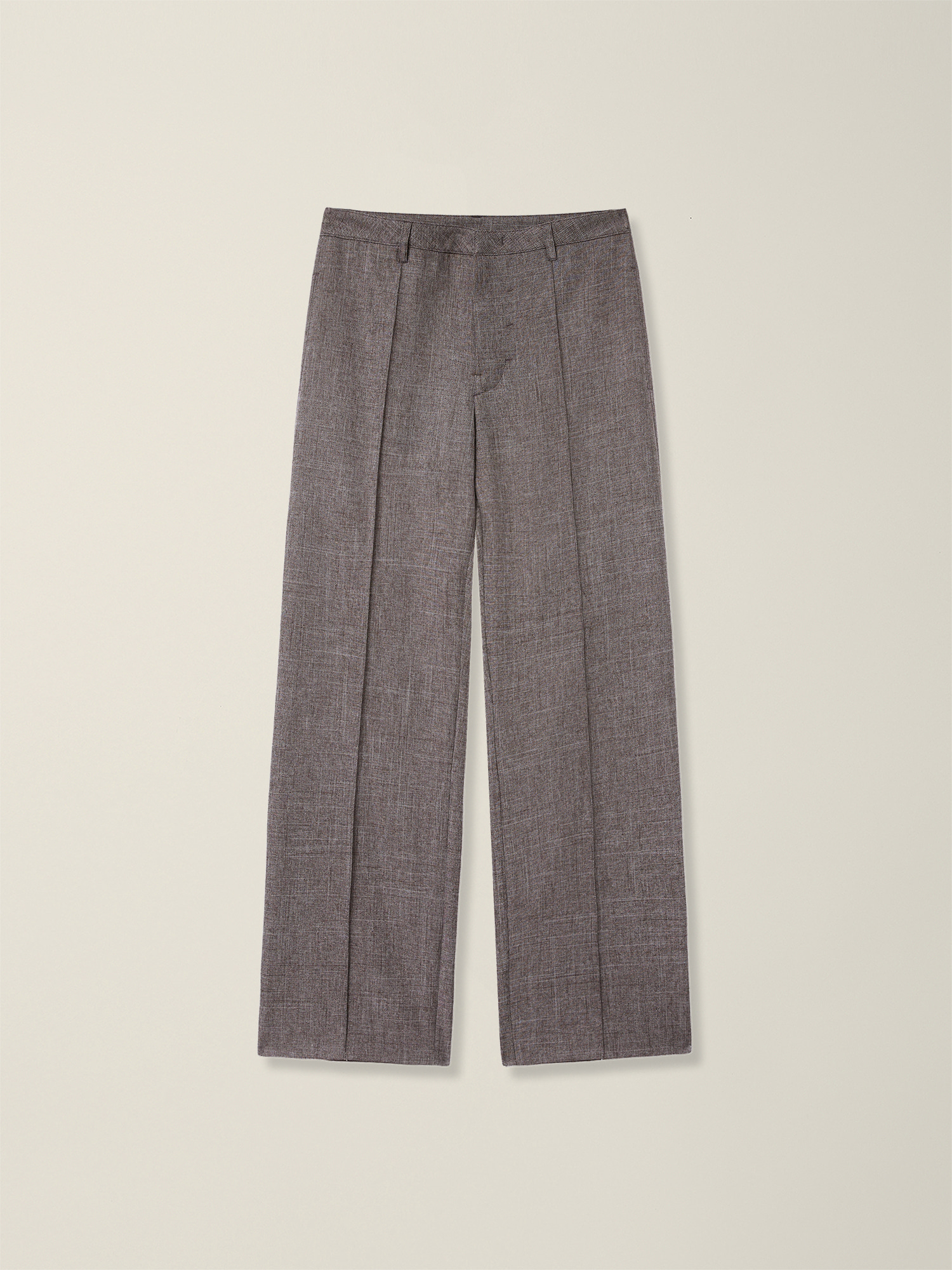 RELAXED LINE PIN-TUCK SLACKS BROWN | NOUVMARÉE ÉÉ
