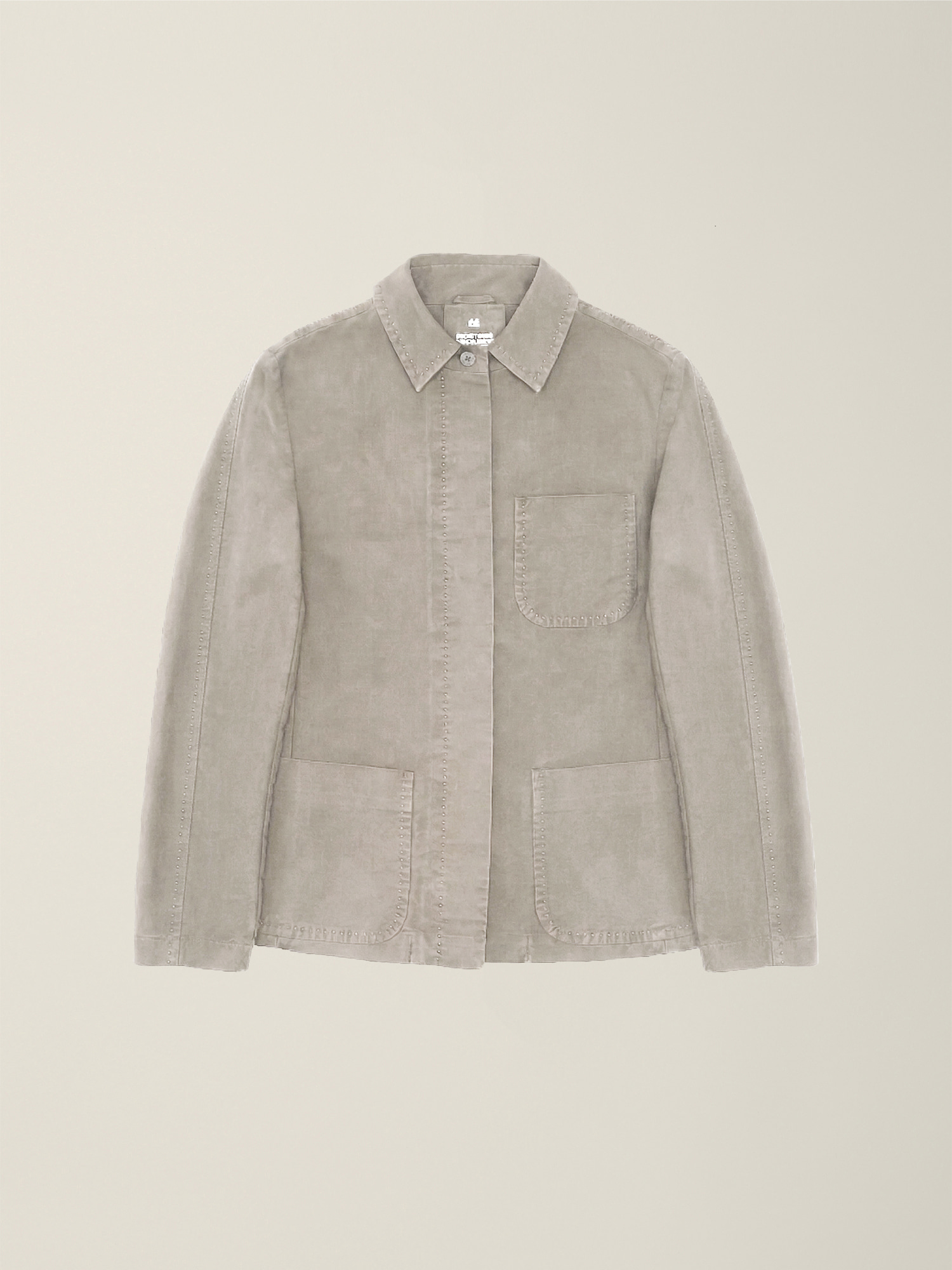 WOMENS PICK STITCH JACKET BEIGE - NOUVMARÉE ÉÉ