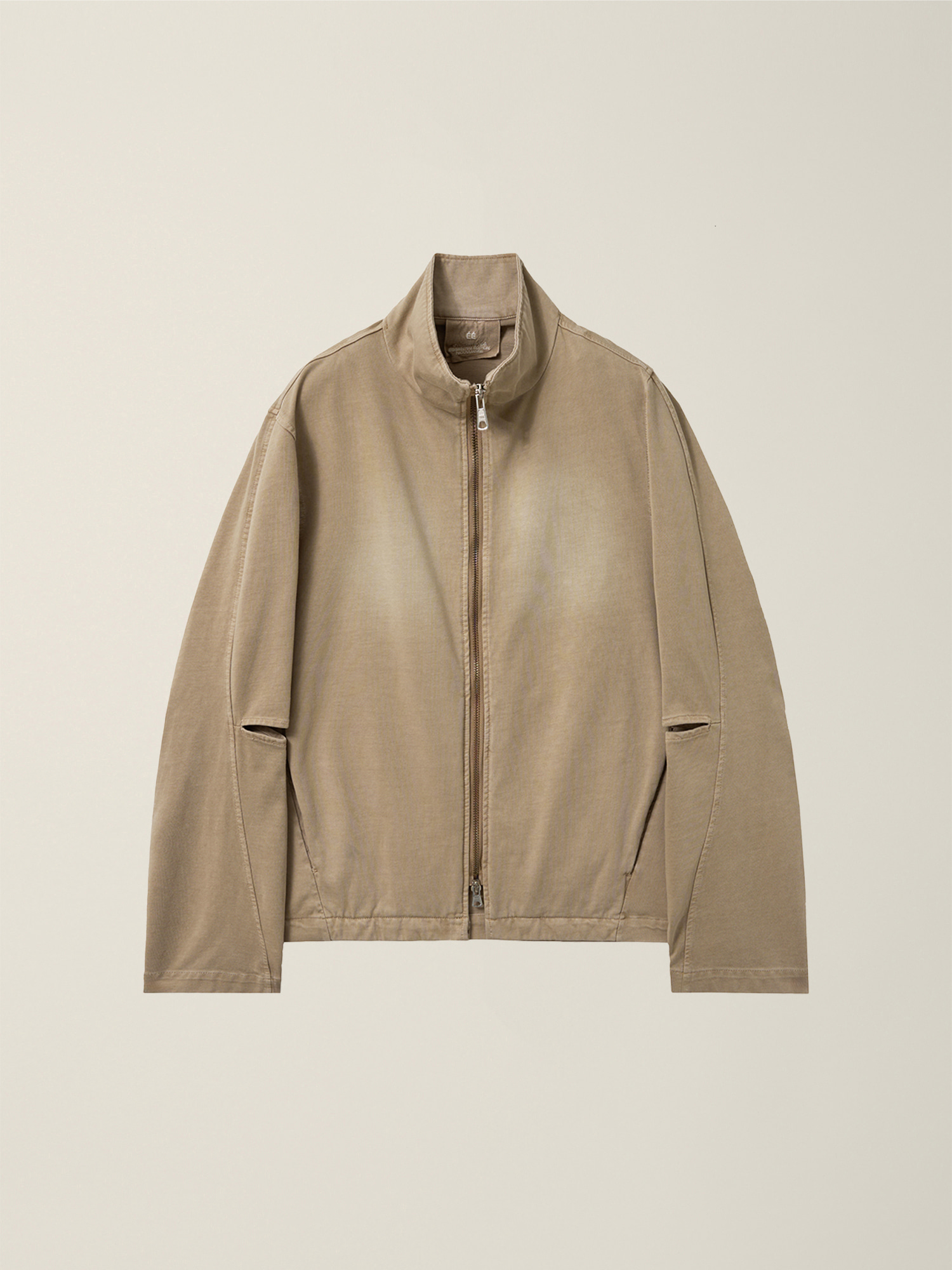 GARMENT DYED CUT-OUT SLEEVE JACKET BEIGE - NOUVMARÉE ÉÉ