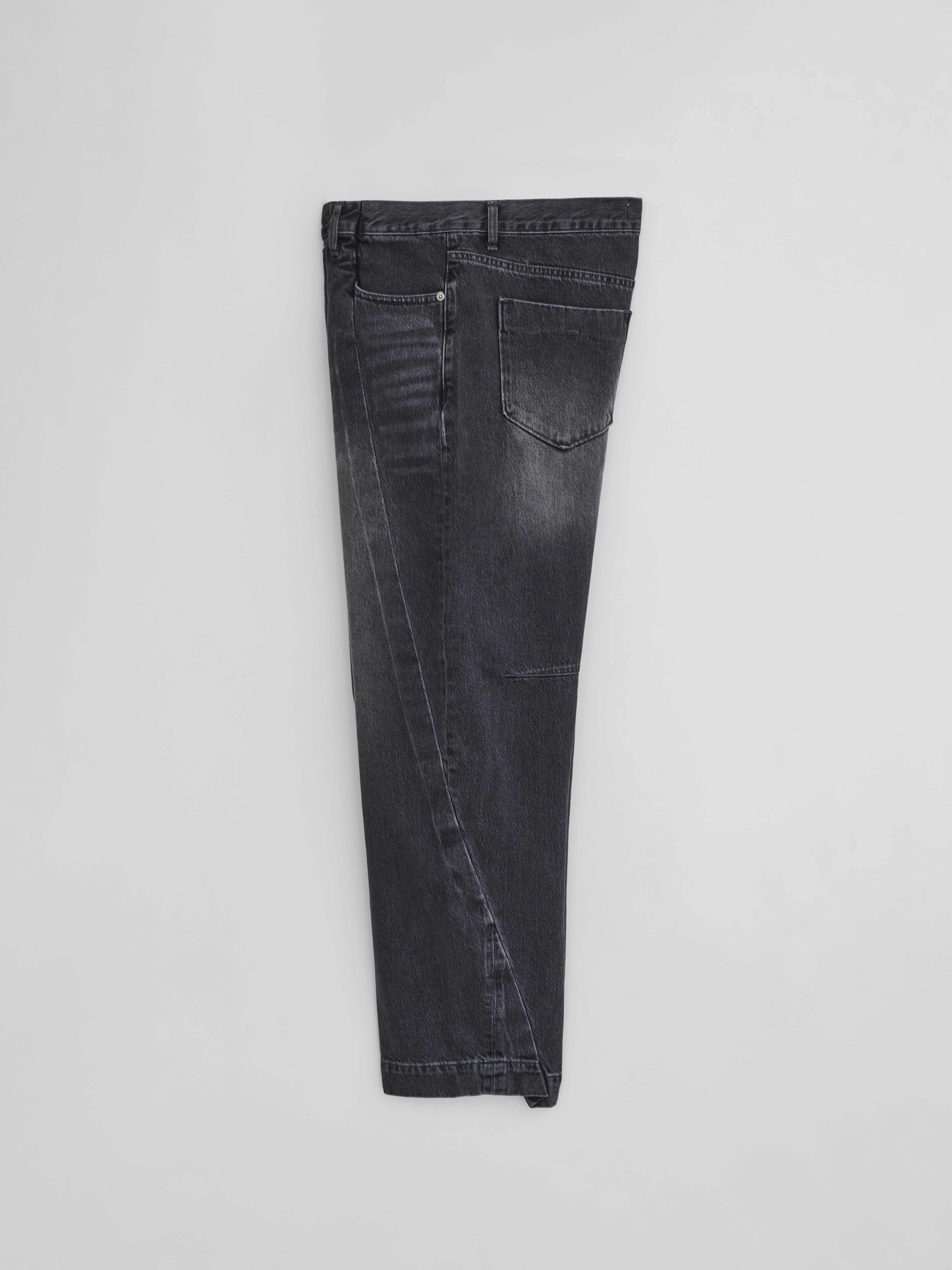 MENS DIAGONAL CUT DENIM PANTS BLACK - NOUVMARÉE ÉÉ