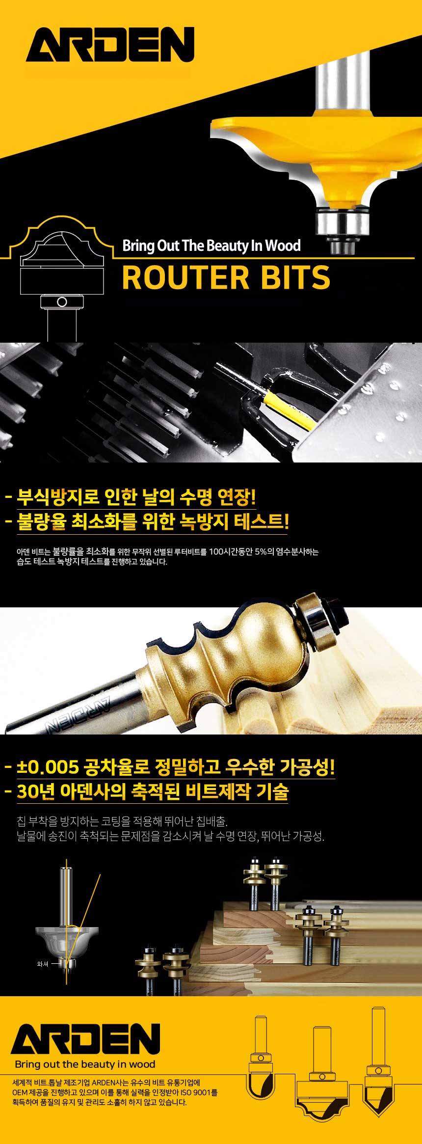 [ARDEN] 아덴 플러시 트림비트 6mm 샹크 트리머비트 | 프랑코스미스