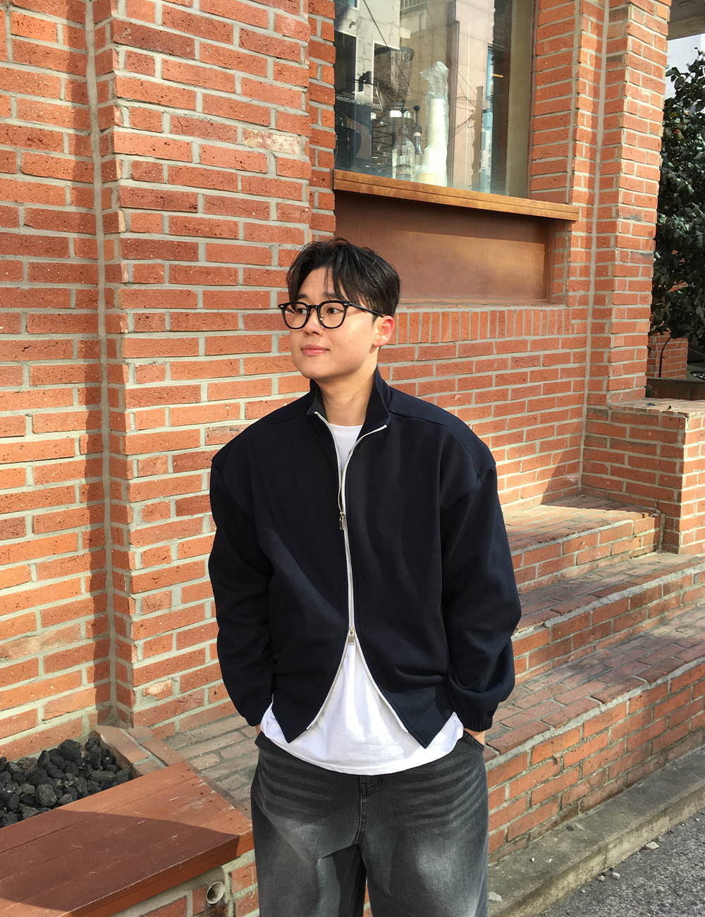 어깨넓어보이는 어깡 크롭 투웨이 집업 4color 봄 가을 간절기 하이넥 자켓 상세 이미지 18
