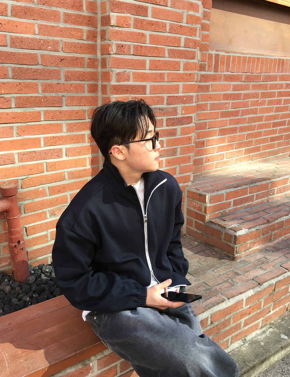 어깨넓어보이는 어깡 크롭 투웨이 집업 4color 봄 가을 간절기 하이넥 자켓 상세 이미지 20