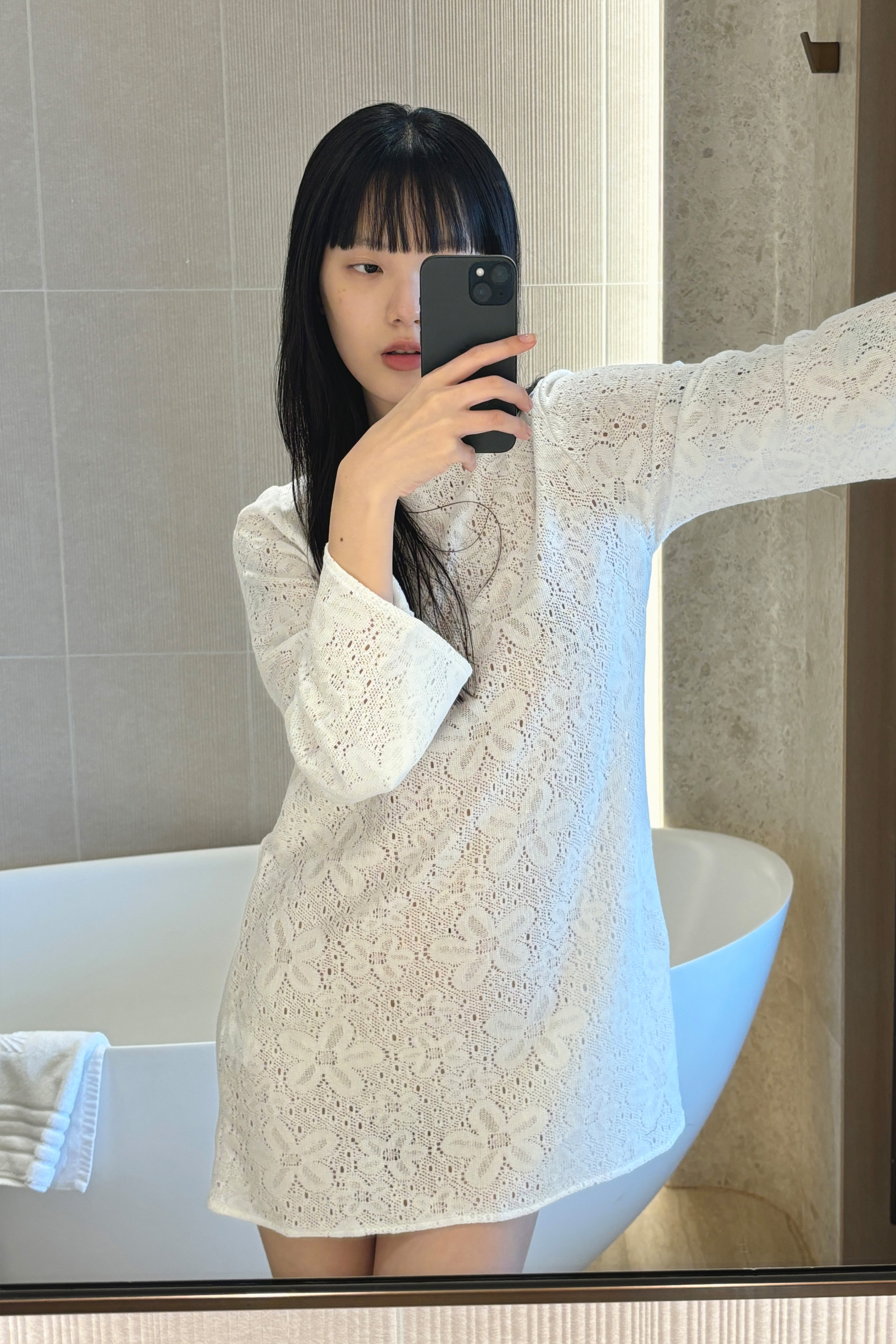[nuuanu ] / ☆ Cara Mini Dress / White Shop - Dresses - nuuanu