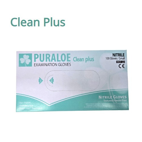 Clean Plus Gantung Clean Plus Puraloe examination Nitrile Gloves, Small | 제너럴사이언스