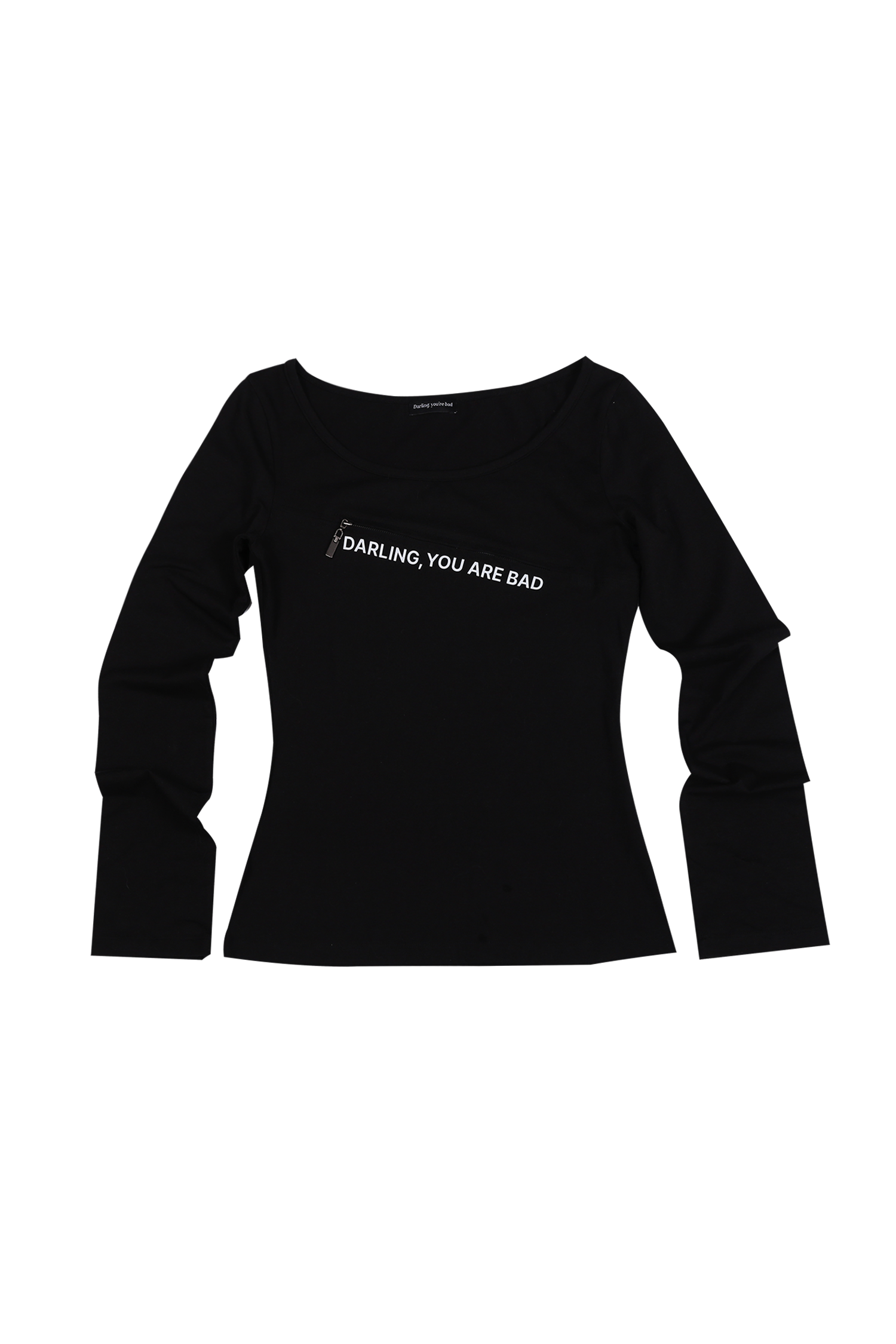 【Darling you're bad】UNZIPPED LOGO T-SHIRT 5차재입고]UNZIPPED LOGO T-SHIRT #BLACK - 달링유어배드