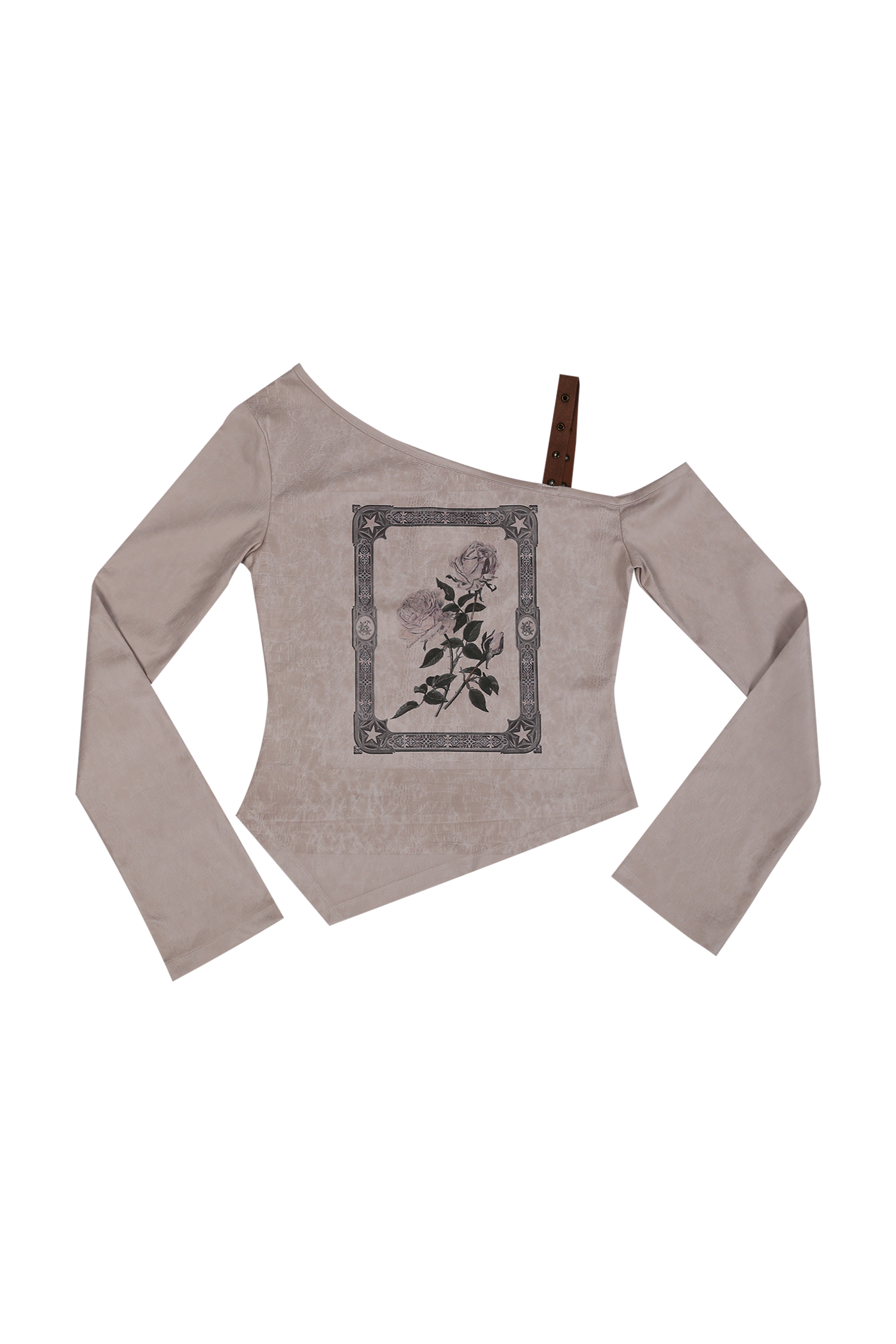 엔믹스 해원 착용/2차 재입고]ONE SHOULDER SUEDE TOP #BEIGE