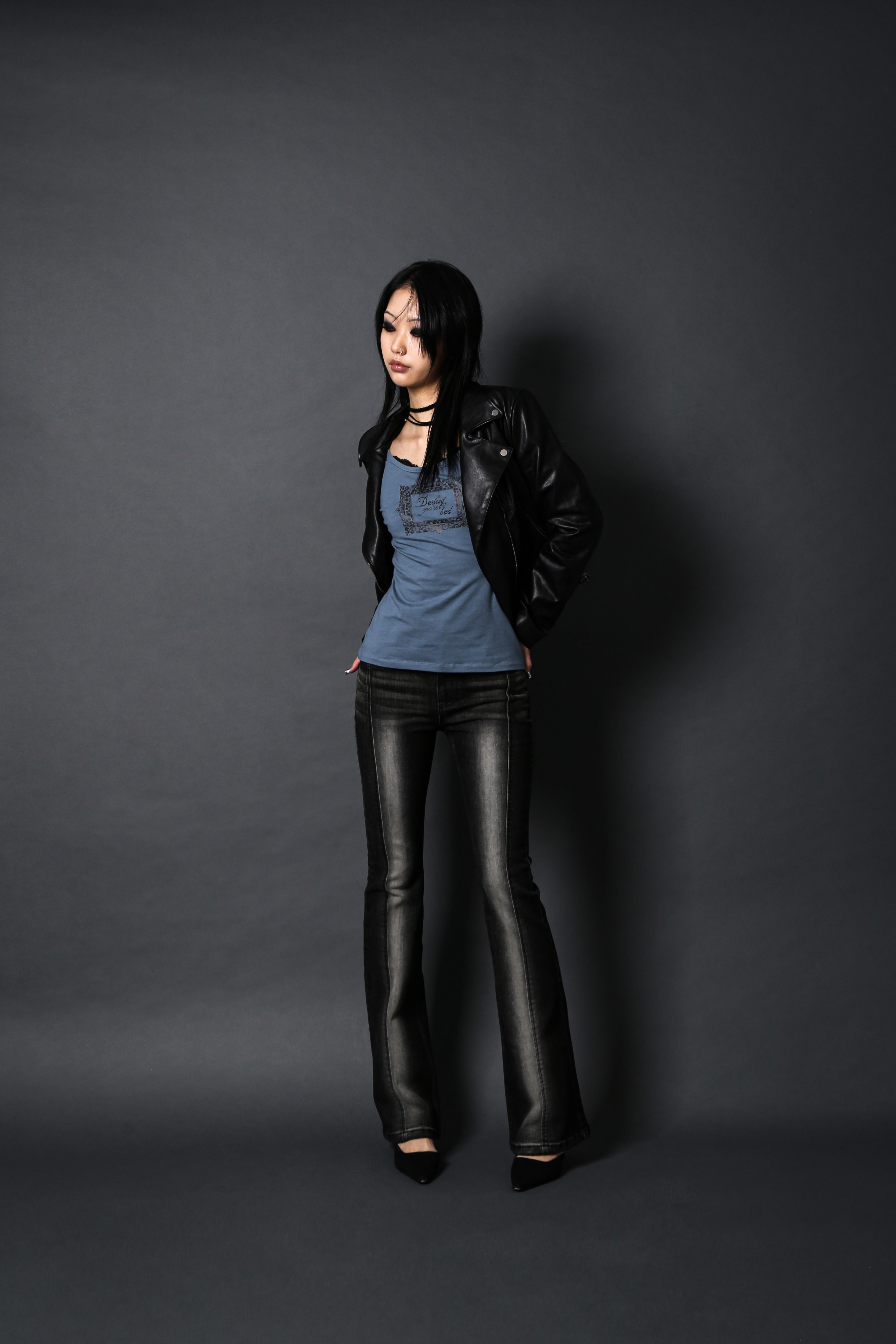 【Darling you're bad】CORSET HIGHLIGHT BOOTS CUT DENIM DARLING YOU ARE BAD] CORSET HIGHLIGHT BOOTS CUT DENIM #DUST