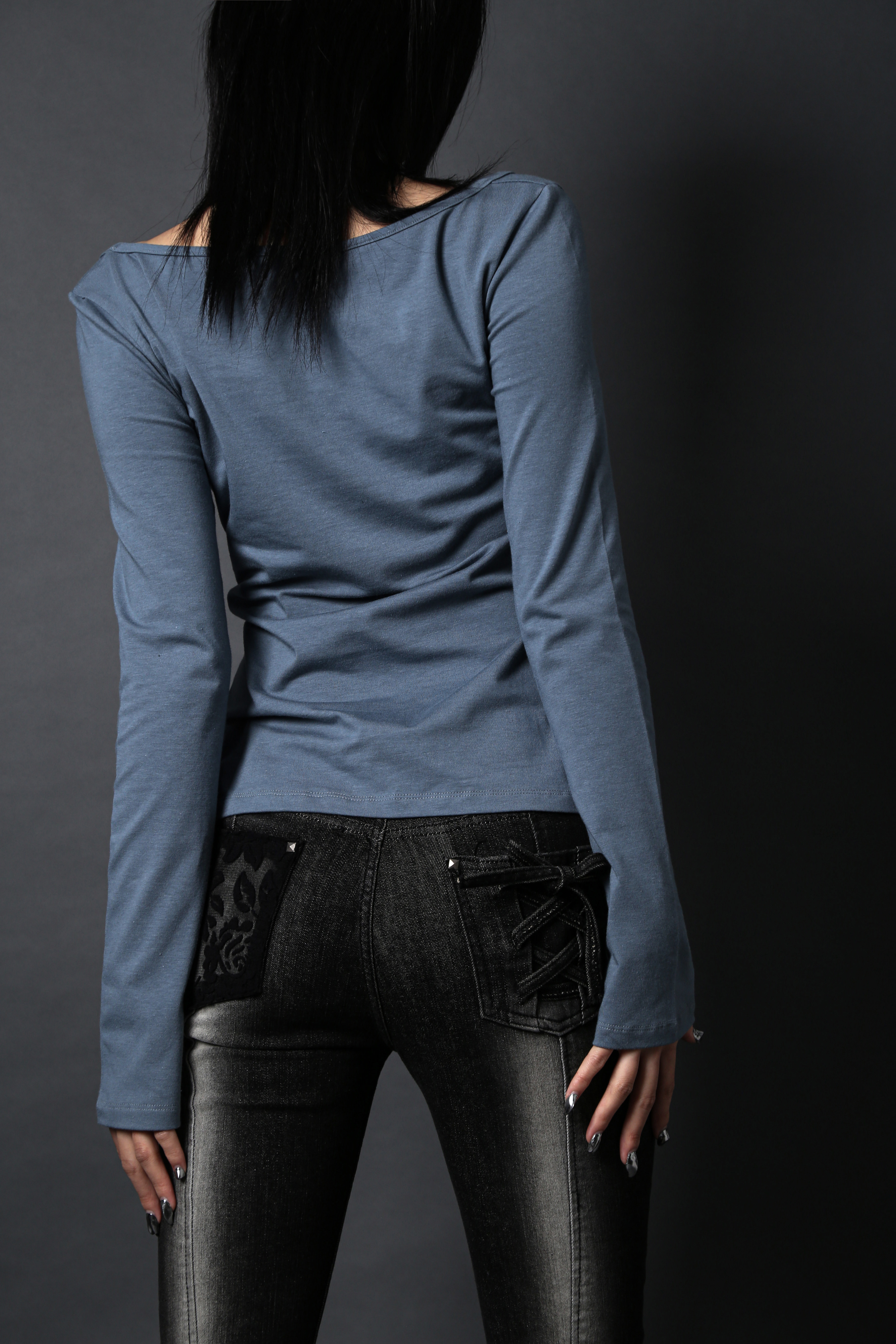 【Darling you're bad】CORSET HIGHLIGHT BOOTS CUT DENIM DARLING YOU ARE BAD] CORSET HIGHLIGHT BOOTS CUT DENIM #DUST