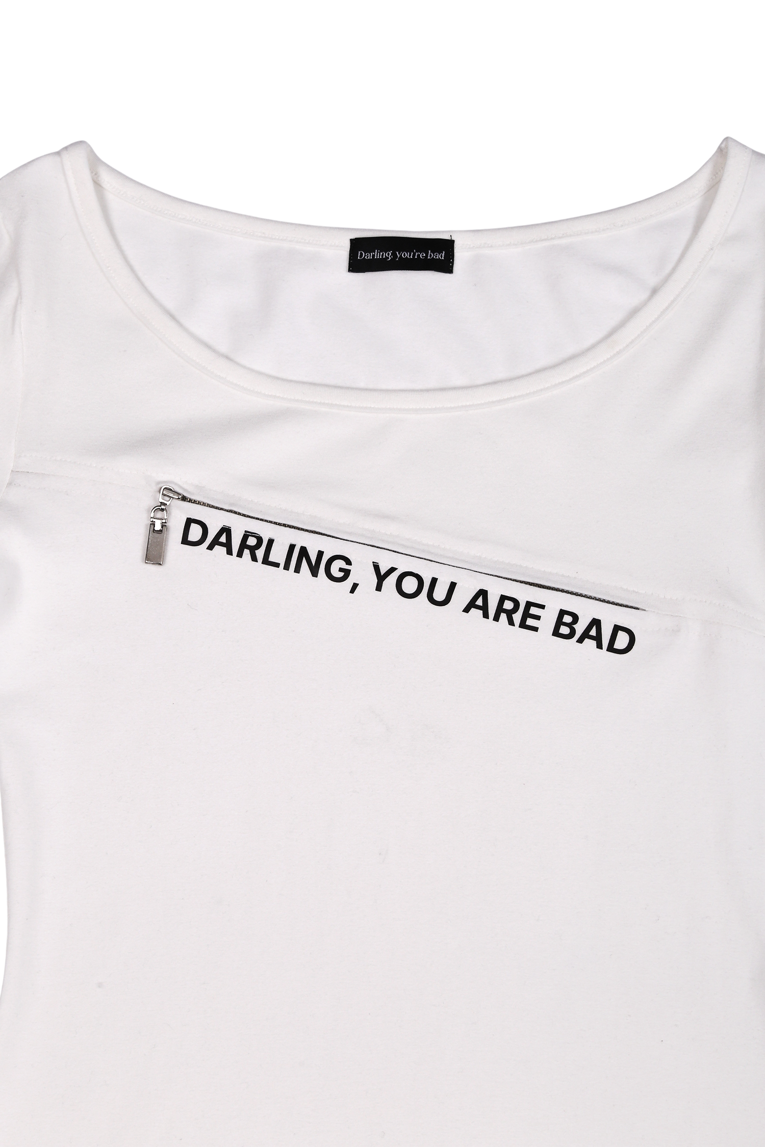 【Darling you're bad】UNZIPPED LOGO T-SHIRT 5차재입고]UNZIPPED LOGO T-SHIRT #BLACK - 달링유어배드