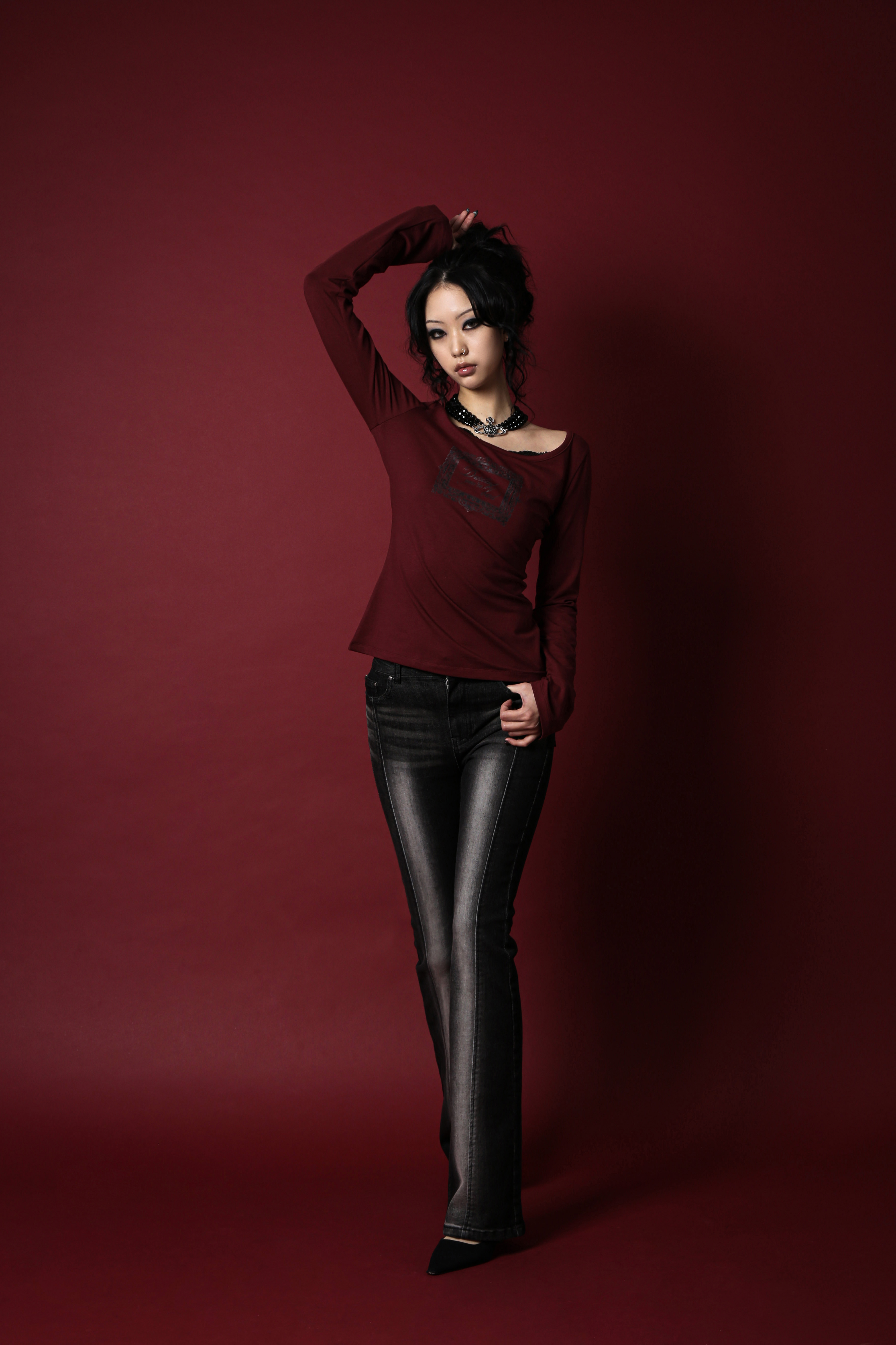 [Darling, you’re bad] CORSET HIGHLIGHT BOOTS CUT DENIM DARLING YOU ARE BAD] CORSET HIGHLIGHT BOOTS CUT DENIM #DUST
