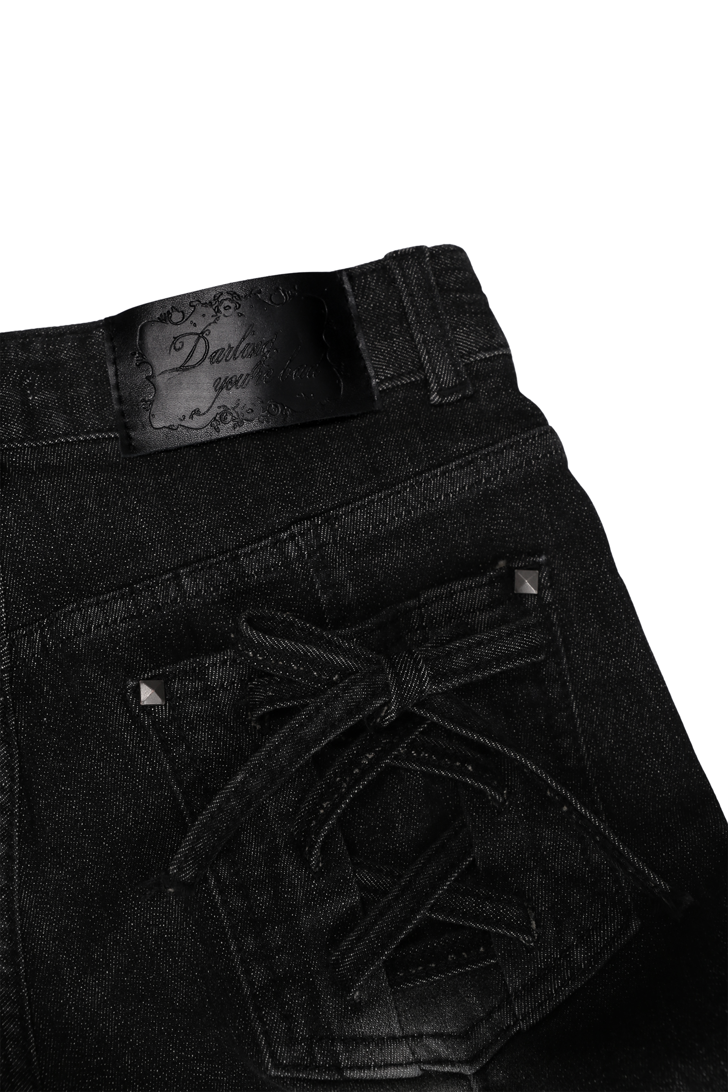 재입고] CORSET HIGHLIGHT BOOTS CUT DENIM #NOIR - 달링유어배드