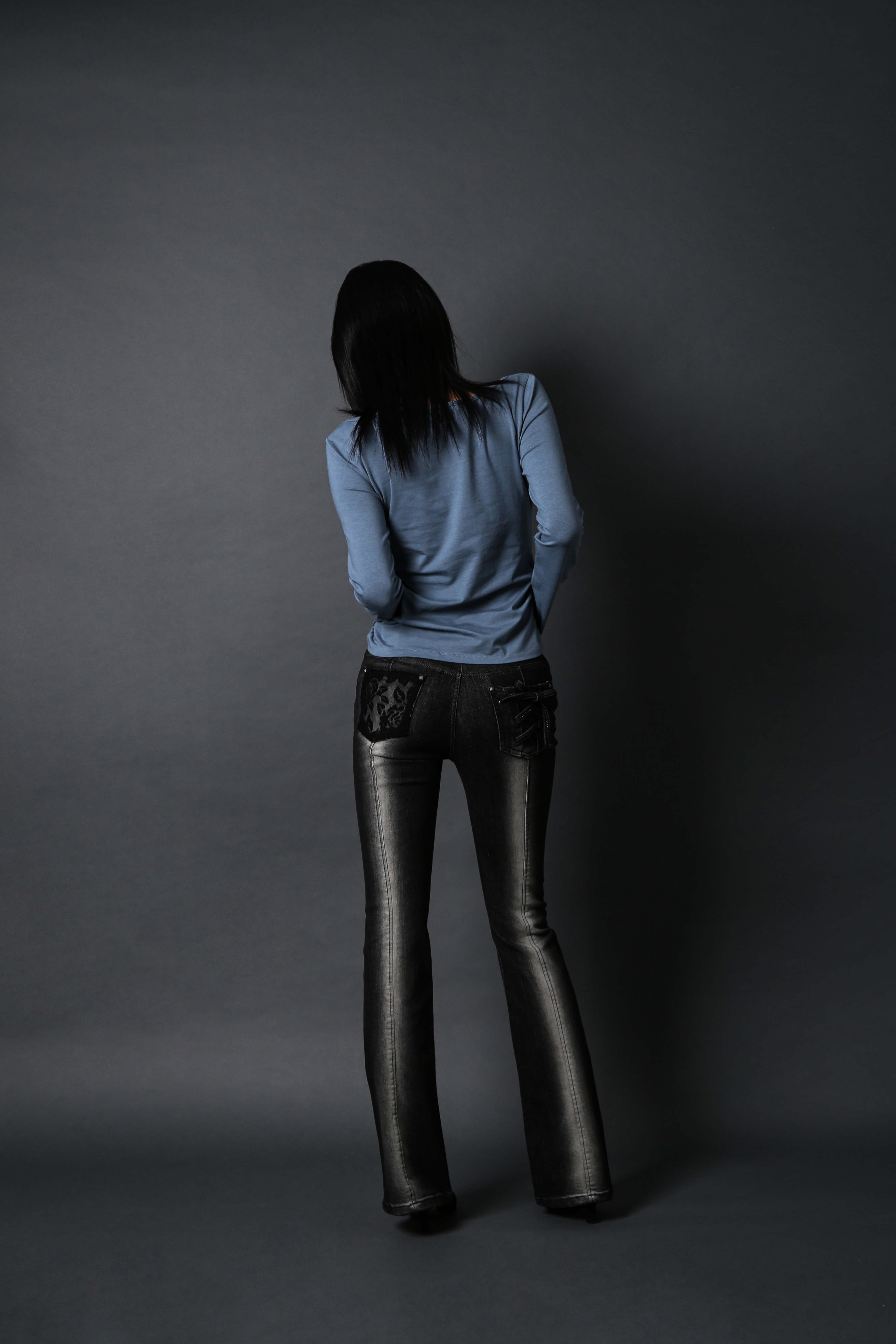DARLING YOU ARE BAD] CORSET HIGHLIGHT BOOTS CUT DENIM #NOIR