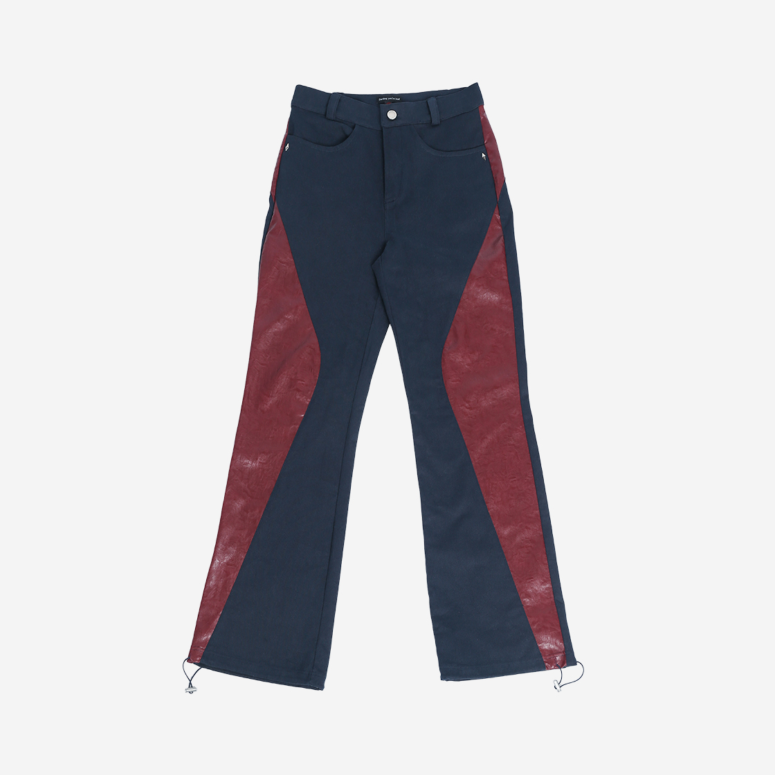 LEATHER POINT STRING PANTS #NAVY&amp;WINE
