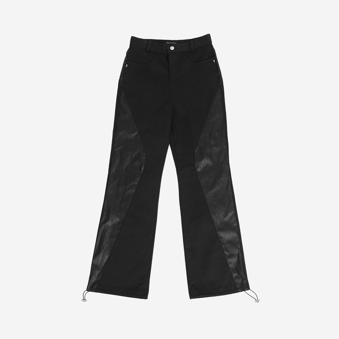 LEATHER POINT STRING PANTS #BLACK
