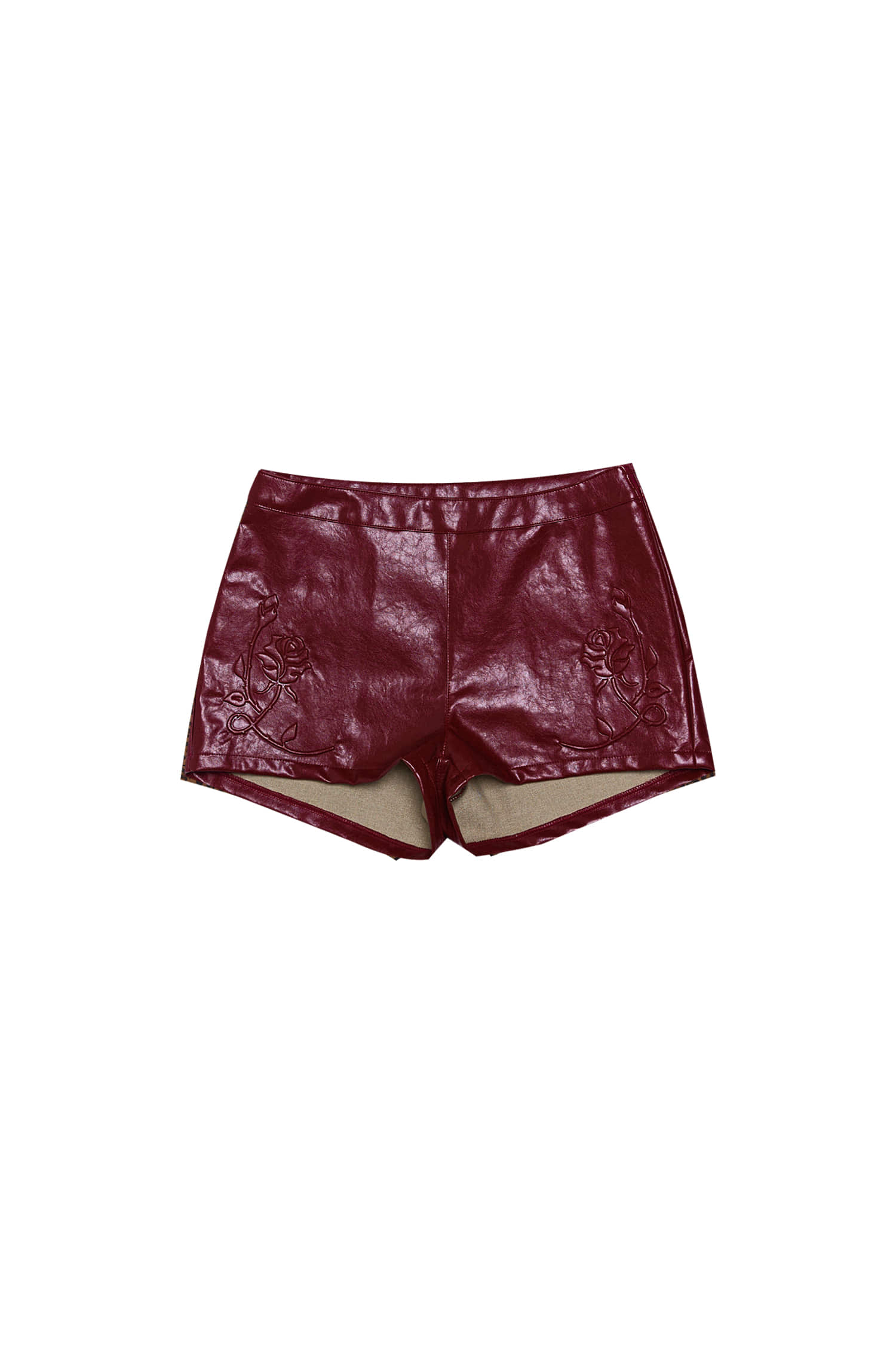 RED ROSE LEATHER SHORT PANTS [7.10출고]