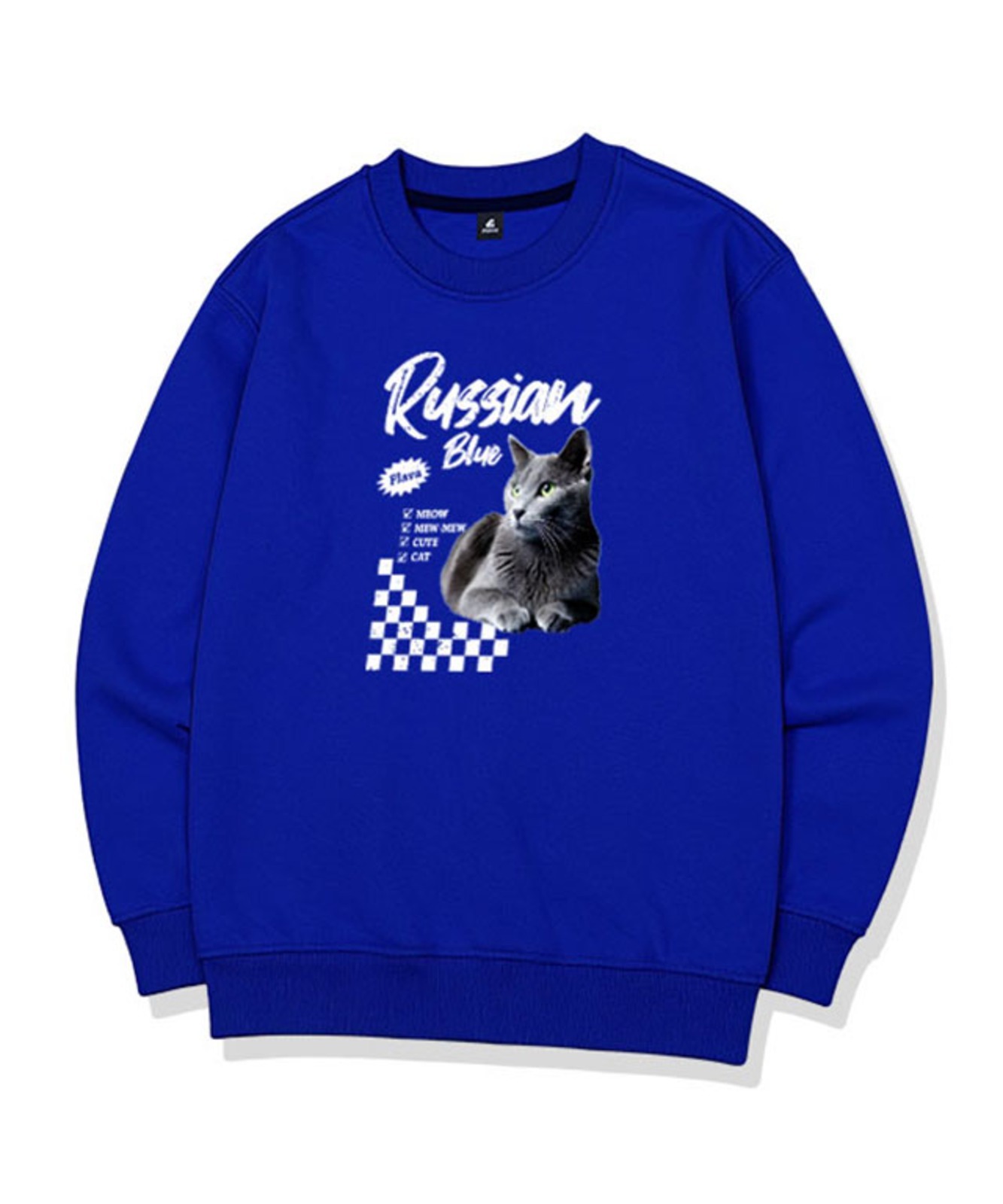 러시안블루 맨투맨 세미오버핏 | 플라바