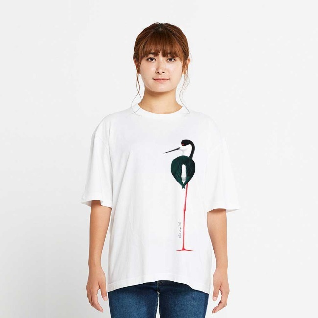 Birder 오버핏 장다리물떼새 면T셔츠_White