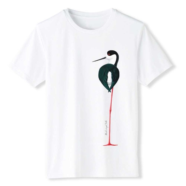 Birder 드라이 라운드 장다리물떼새 기능성 T셔츠_White