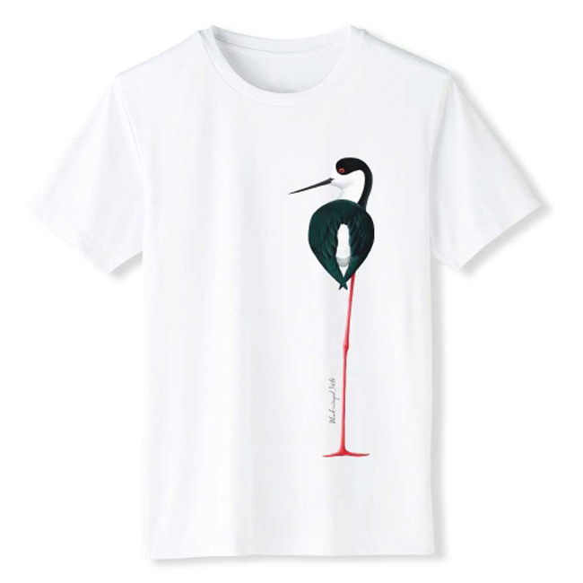Birder 드라이 라운드 장다리물떼새 기능성 T셔츠_White