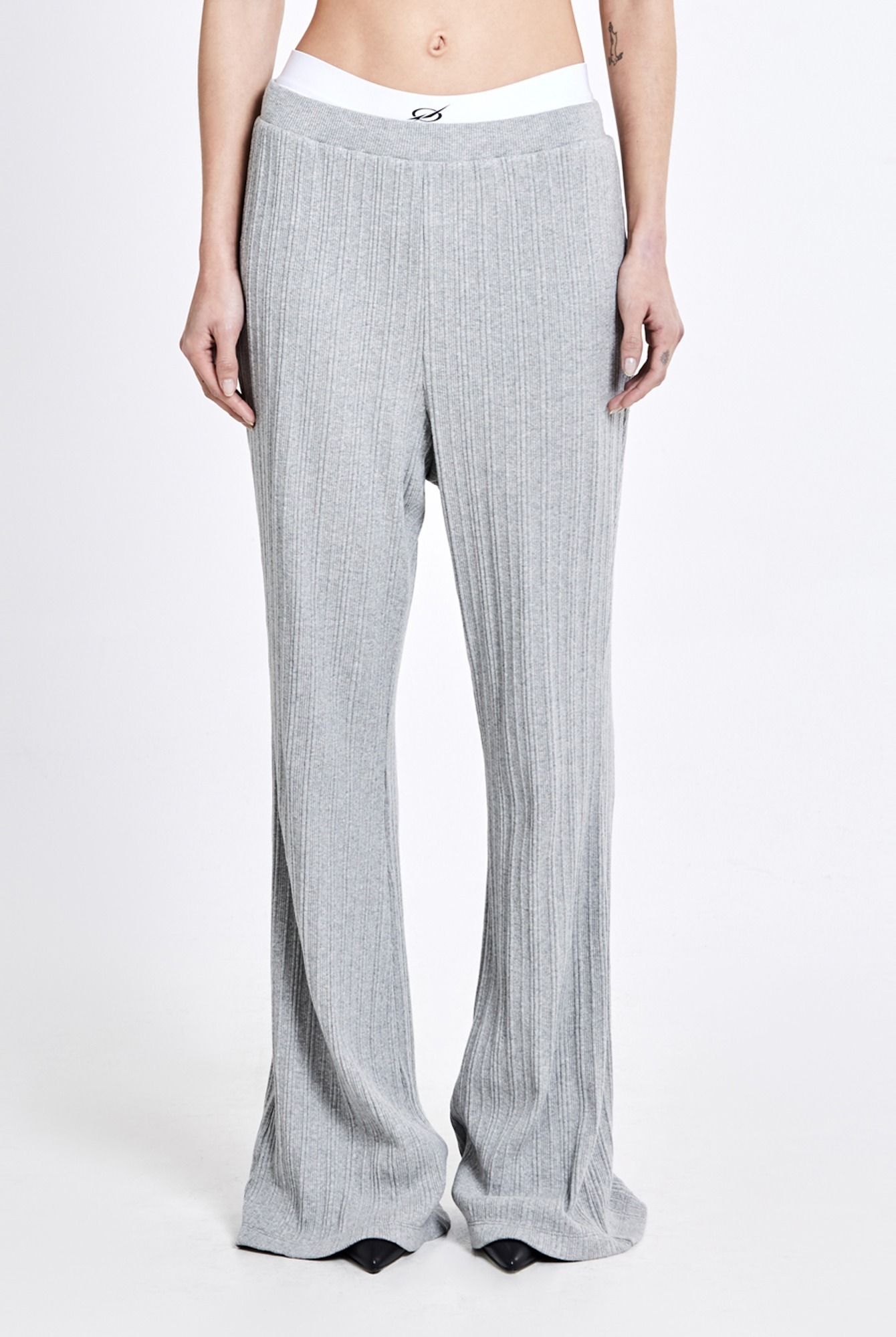 【51PERCENT】Irregular bootcut pants - GREY(woman) Courrèges stud-embellished Stonewashed Bootcut Jeans | Grey