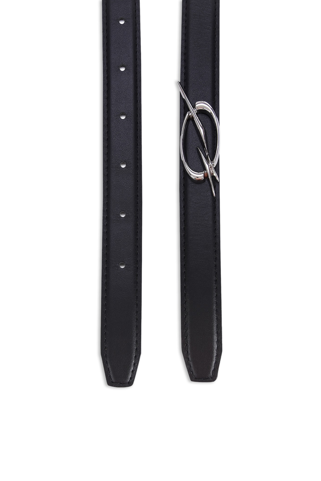 51percent | Logo Belt - Black 미니멀 레더 벨트