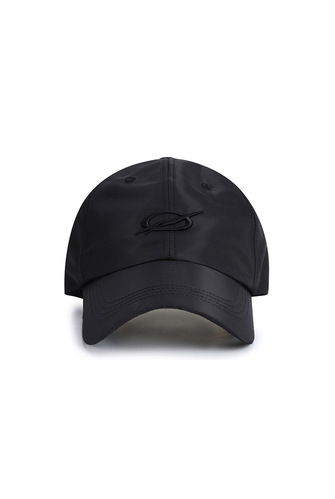 SHINY LOGO EMBROIDERY CAP - BLACK - 51percent
