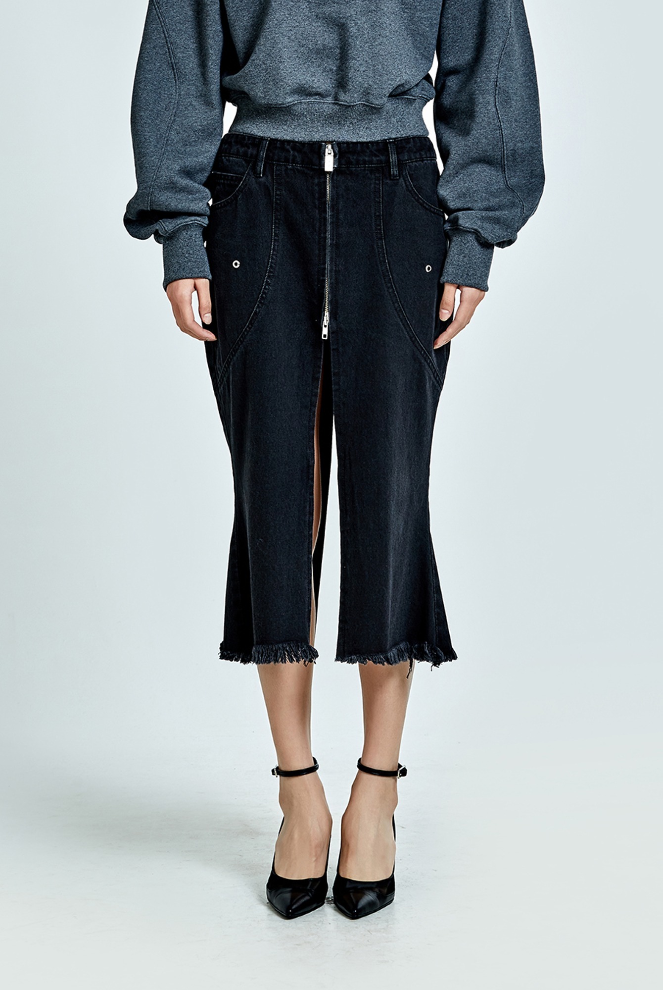 Tunnel Lining Mid Skirt - Black(woman) - 51percent