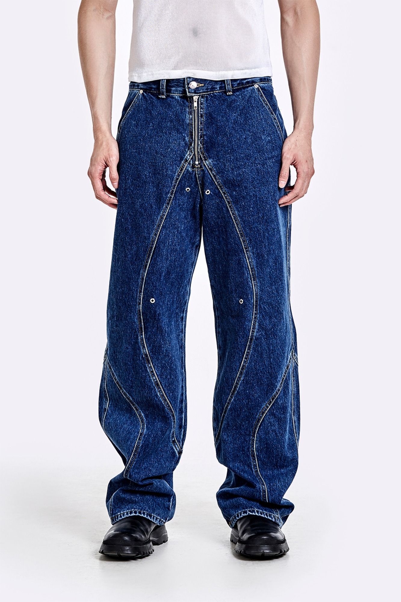 TUNNEL LINING TROUSER (DENIM) - DEEP BLUE | 51percent