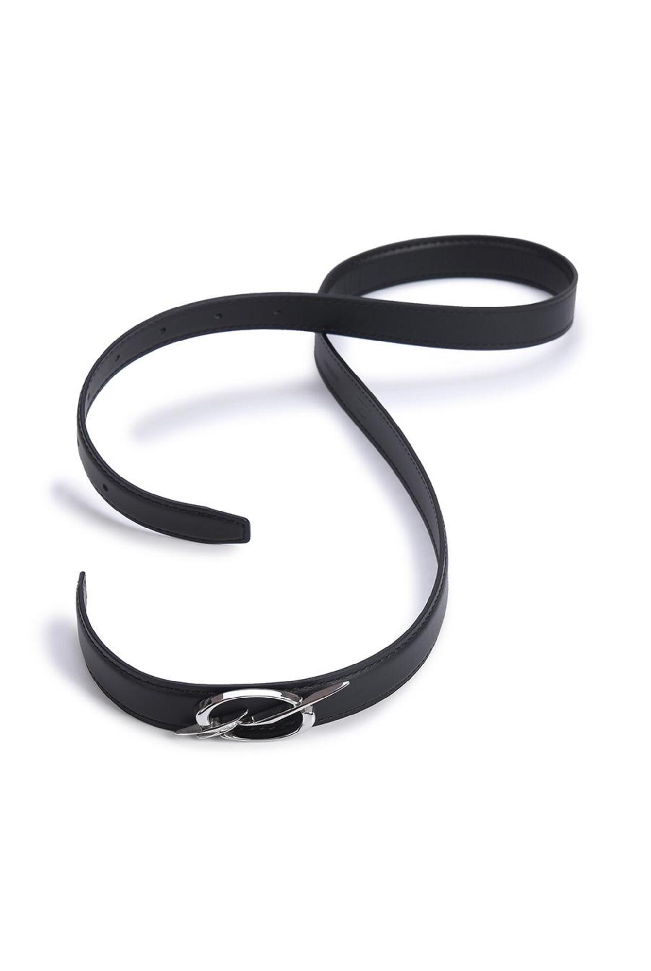51percent | Logo Belt - Black 미니멀 레더 벨트