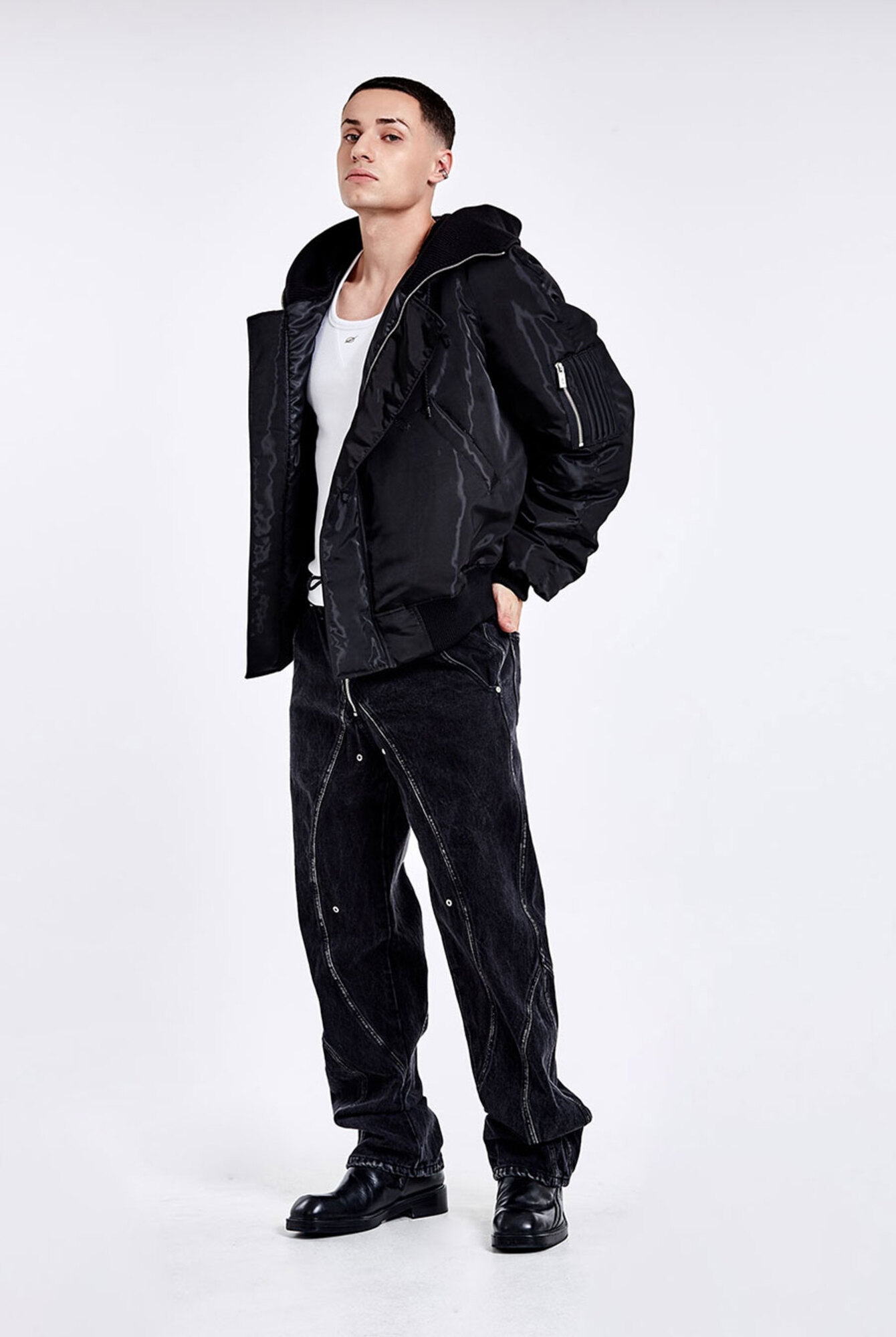 TUNNEL LINING TROUSER (DENIM) - Washed Black | 51percent