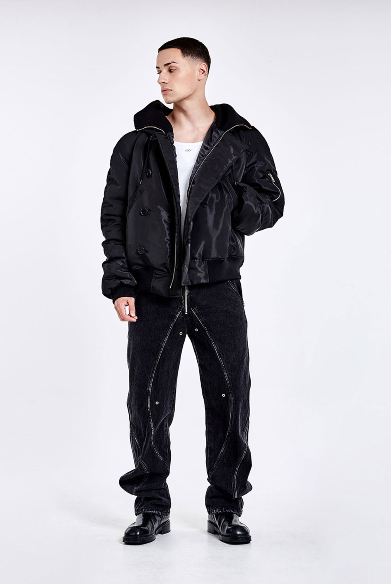 TUNNEL LINING TROUSER (DENIM) - Washed Black - 51percent