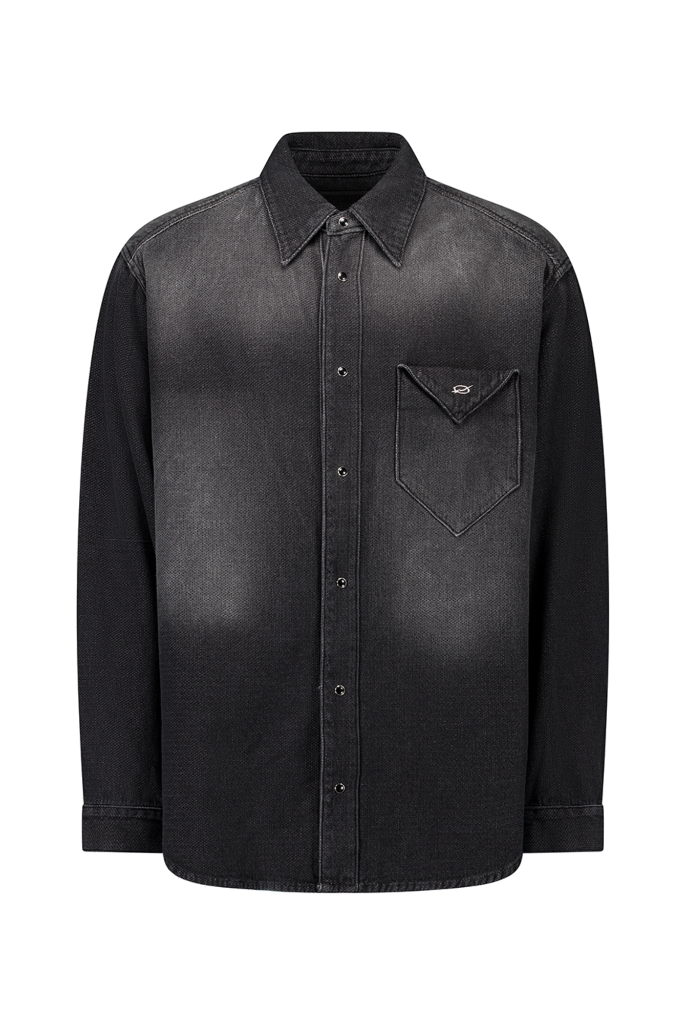 Waffle denim shirt - Black - 51percent