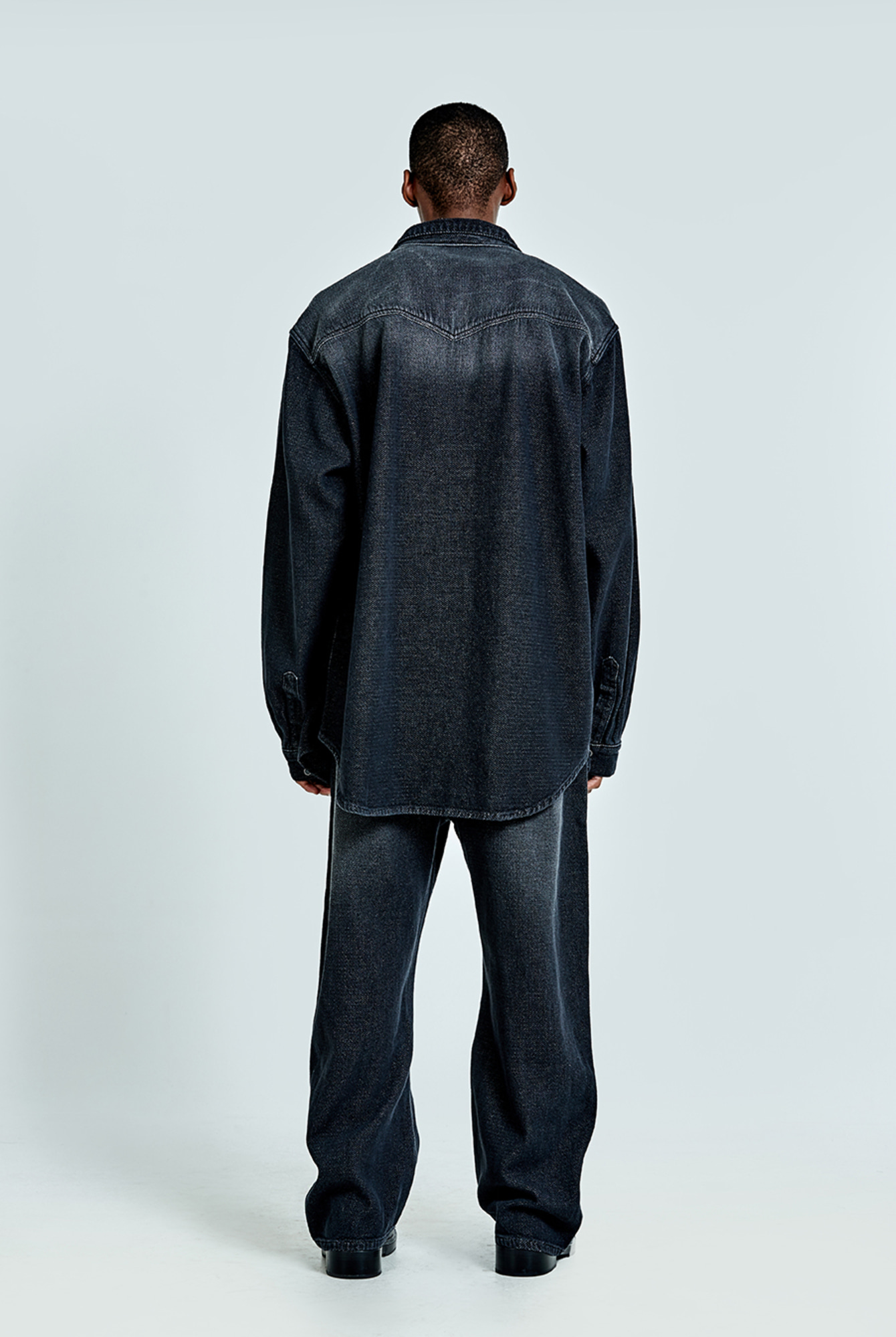51PERCENT ■ Waffle denim shirt Waffle denim shirt - Black - 51percent