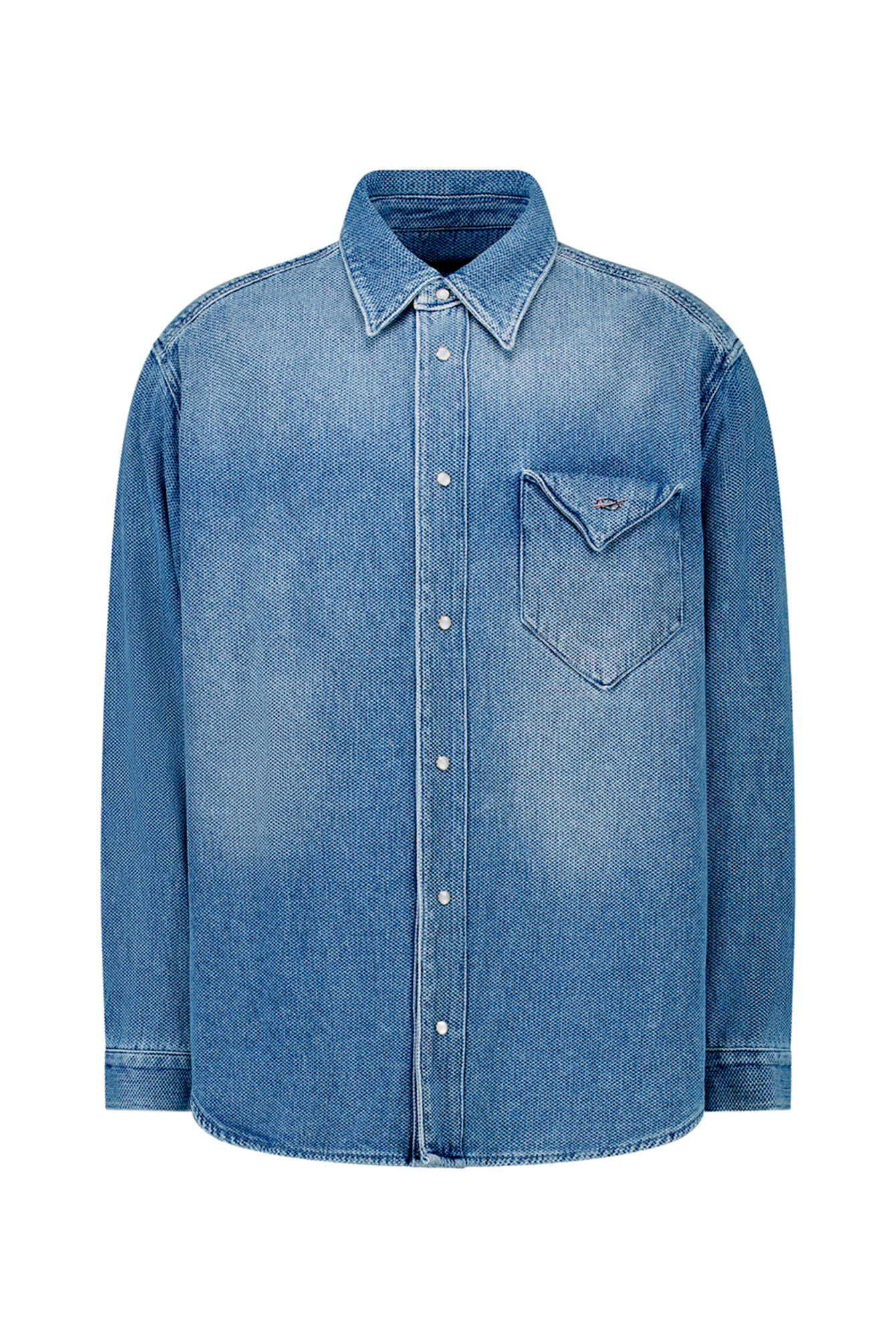 51PERCENT ■ Waffle denim shirt Waffle denim shirt - Blue - 51percent