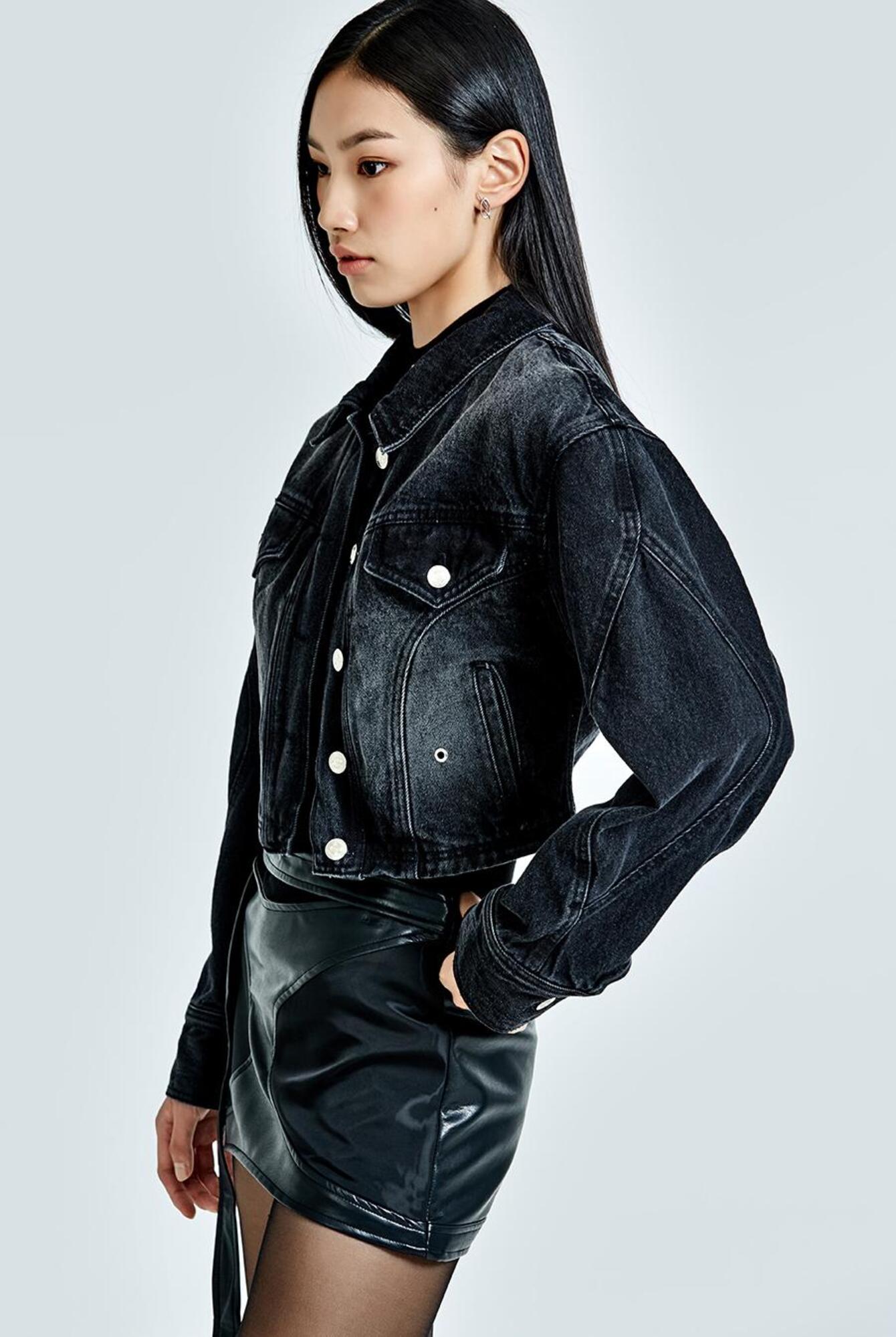 【51PERCENT】Hybrid Leather Mini Skirt - Black(woman) Hybrid Leather Mini Skirt - Black(woman) - 51percent