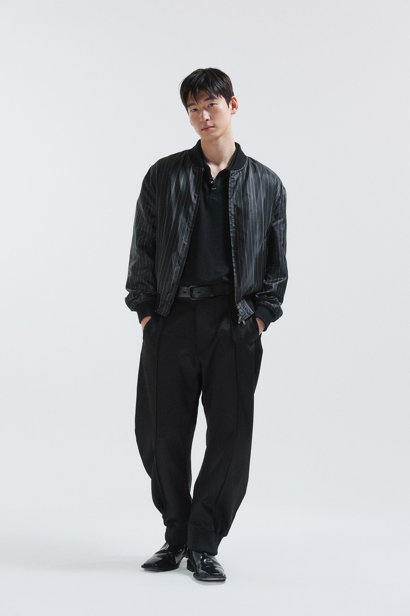 51percent: Minimal Stripe Blouson Black