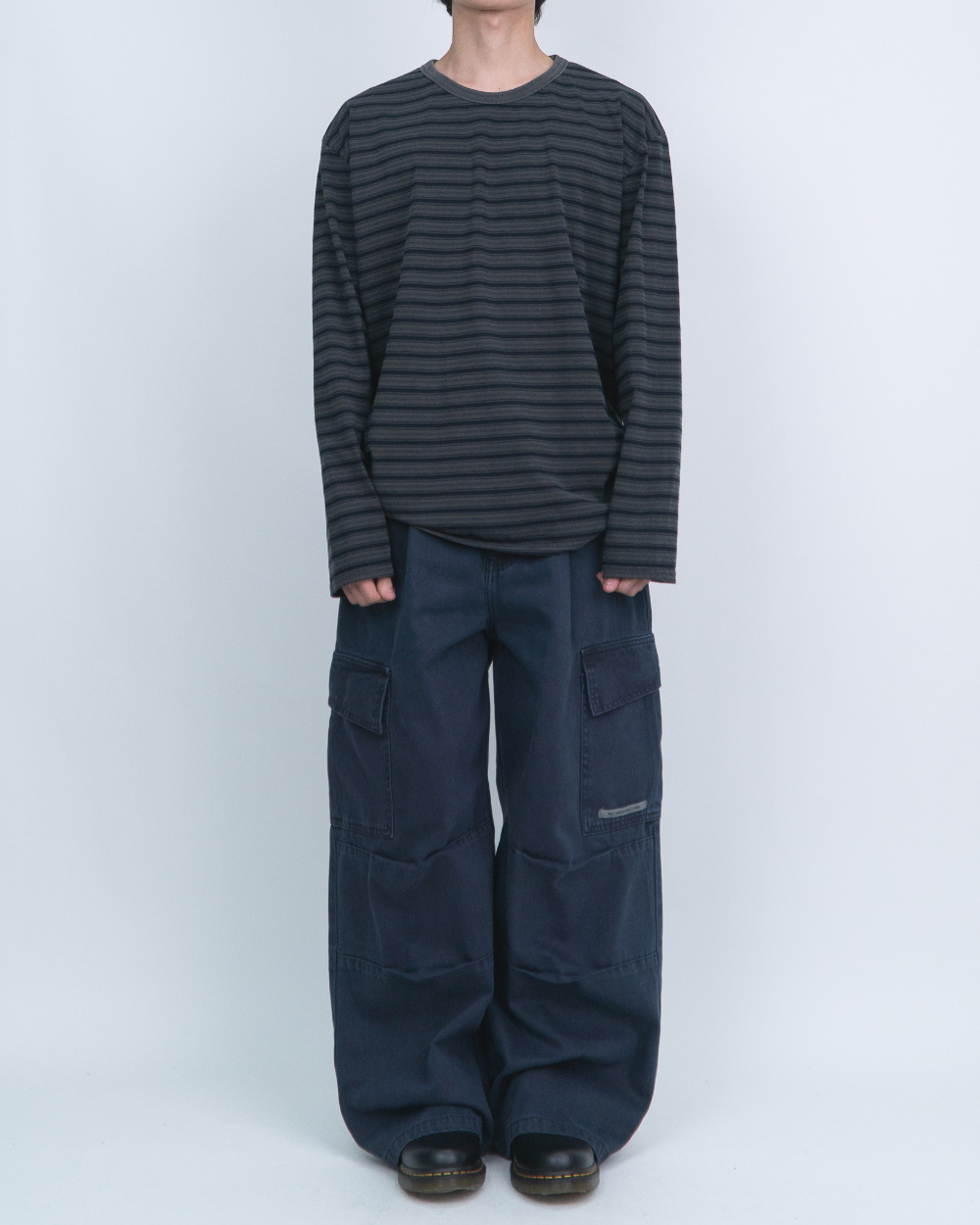 멜빵 스커트/바지 네이비블루 색상 이미지-S1L70