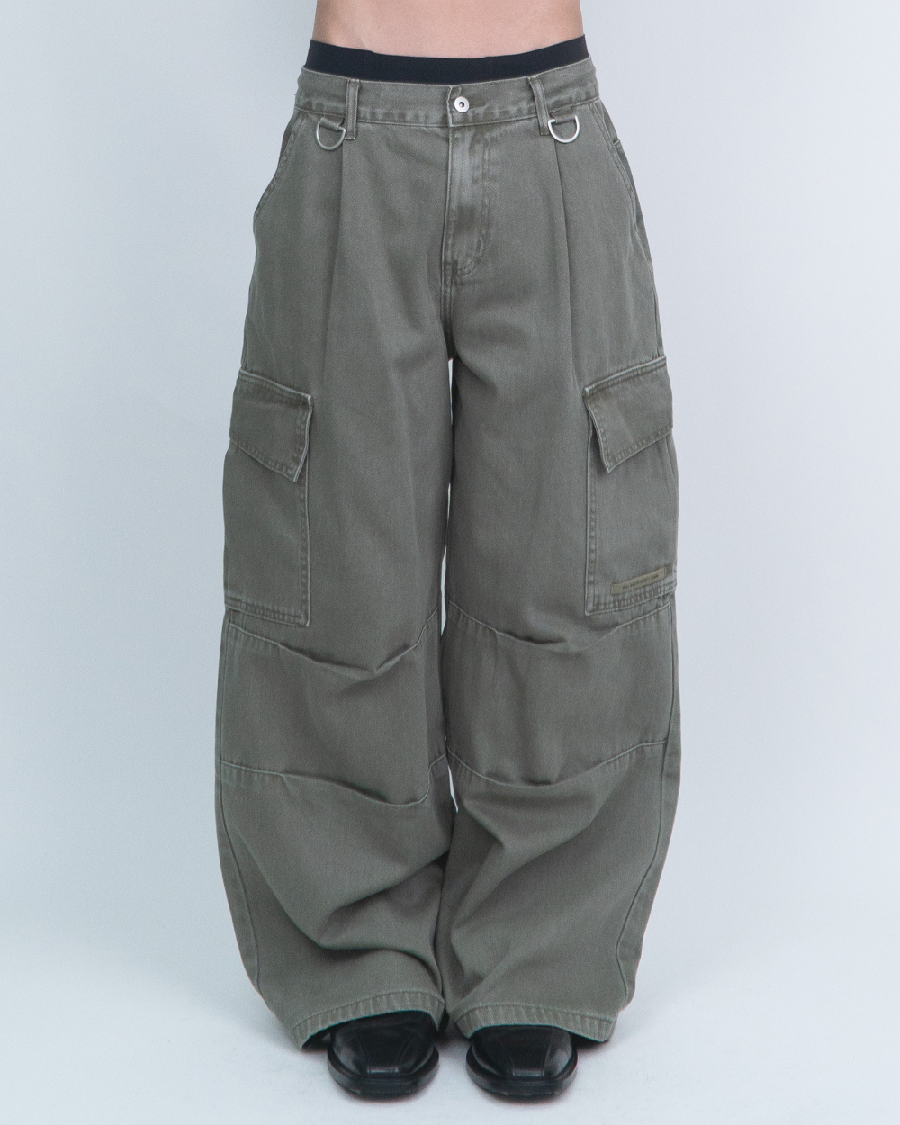 멜빵 스커트/바지 그레이 색상 이미지-S1L49